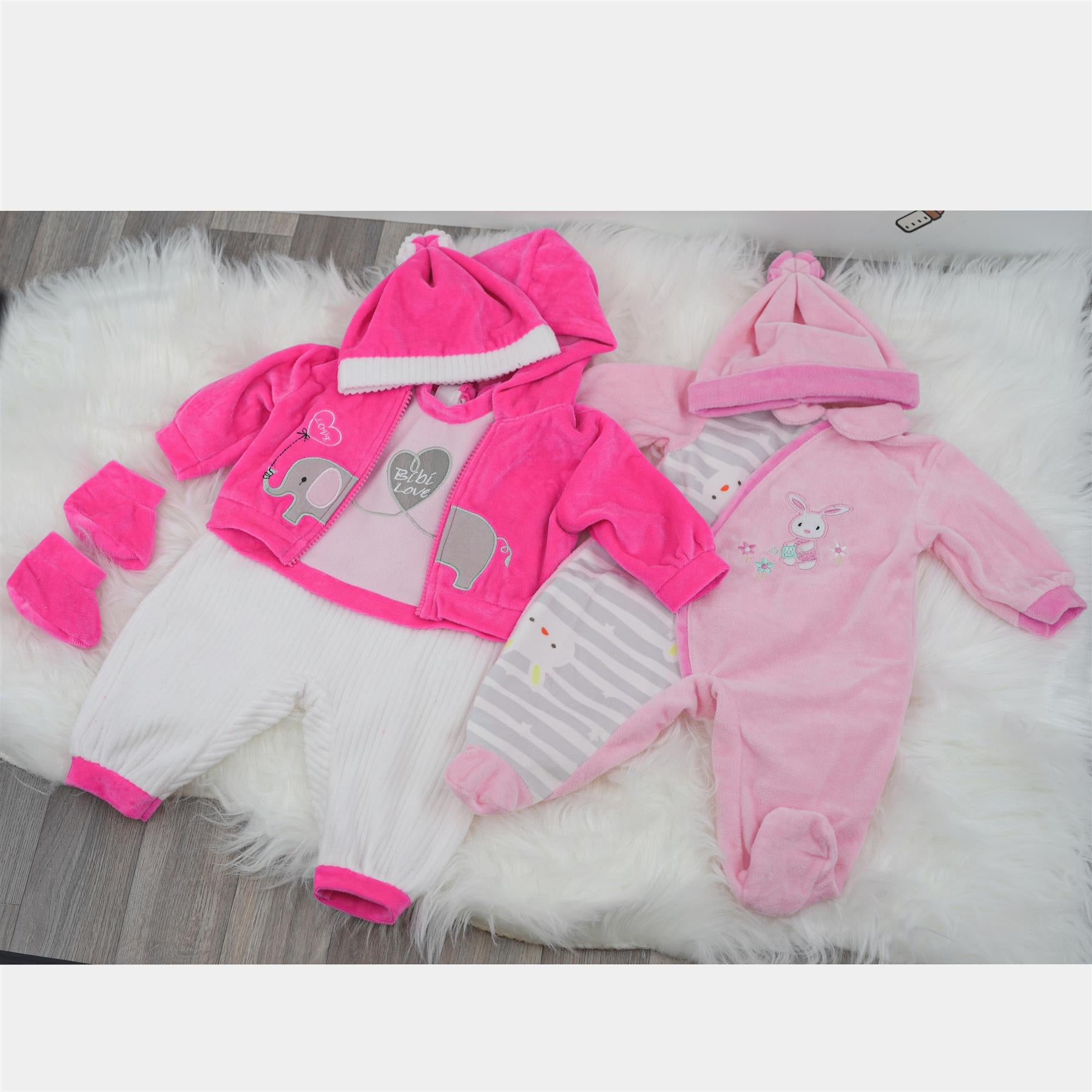 BiBi Outfits - Set of Two Doll Clothes (Pink Elephant & Pink) (50 cm / 20") by BiBi Doll - The Magic Toy Shop