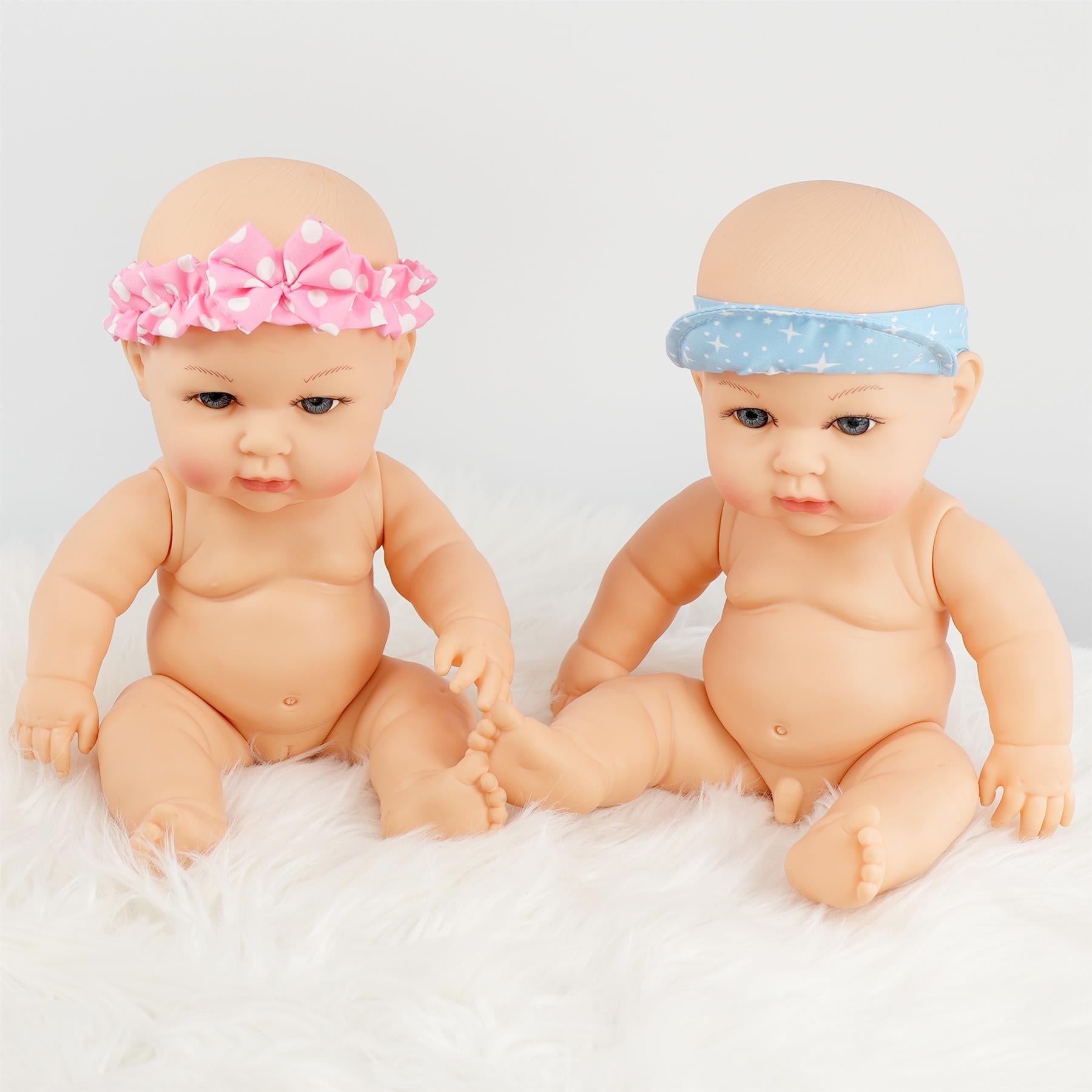 BiBi Anatomically Correct 14" Twin Dolls "Lucy & Lou" by BiBi Doll - The Magic Toy Shop