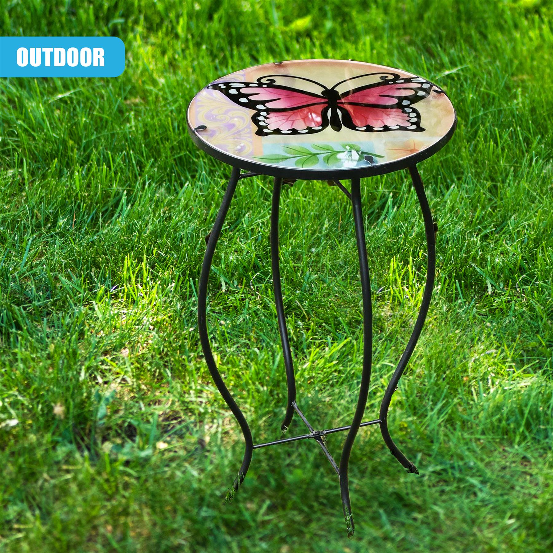 Round Side Mosaic Table With Large Butterfly Design by GEEZY - The Magic Toy Shop