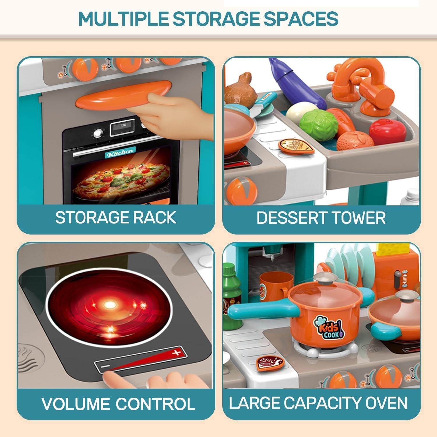 Kids Kitchen Play Set with Cookware Play Food and Accessories by The Magic Toy Shop - The Magic Toy Shop