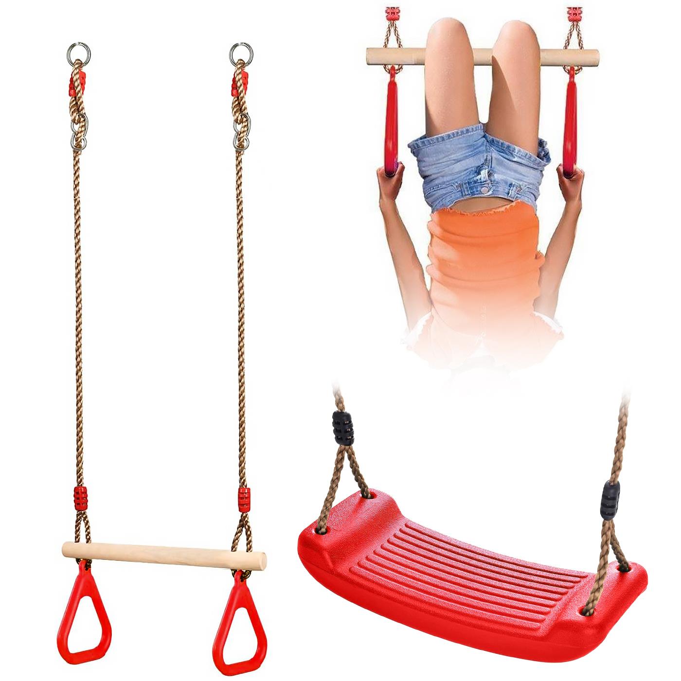 Set of Trapeze Monkey Bar and Plastic Swing Seat by The Magic Toy Shop - The Magic Toy Shop