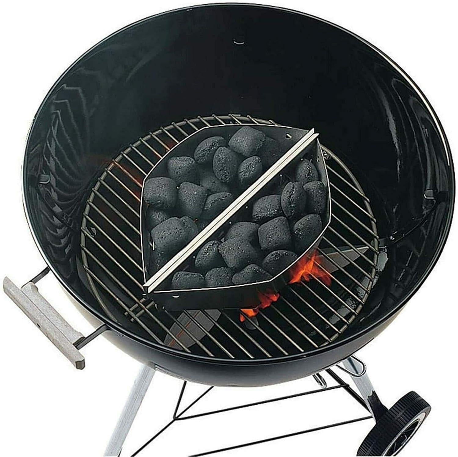 2Pcs Steel BBQ Grill Basket Charcoal Briquette Holders