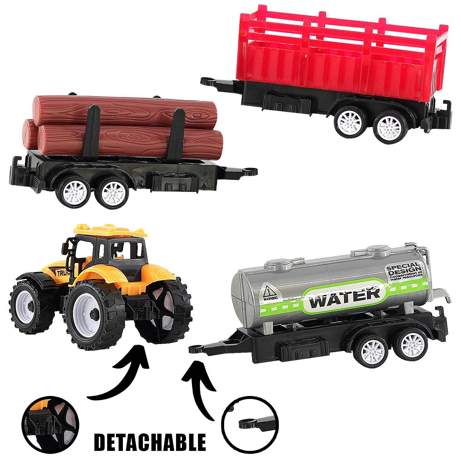 Farm Tractor and Trailer Playset by The Magic Toy Shop - The Magic Toy Shop