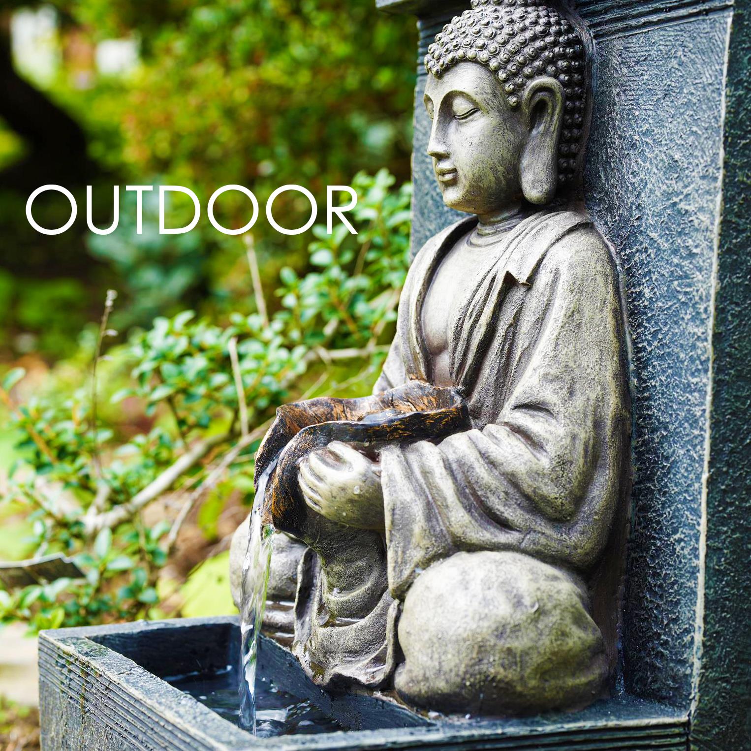 Solar Water Fountain Stone Buddha by GEEZY - The Magic Toy Shop