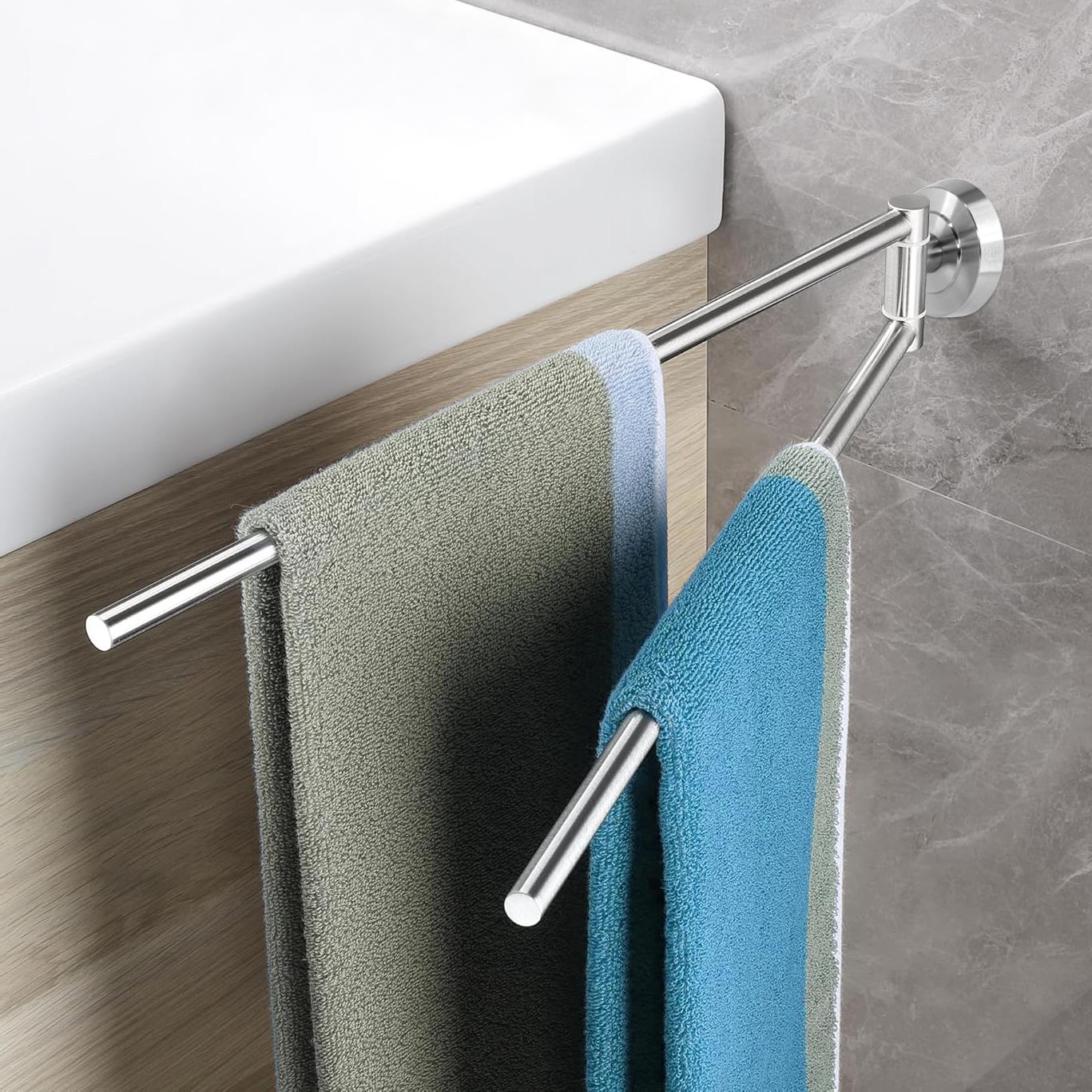 Towel Rail Double Swivel Wall Mounted 50cm by Geezy - The Magic Toy Shop