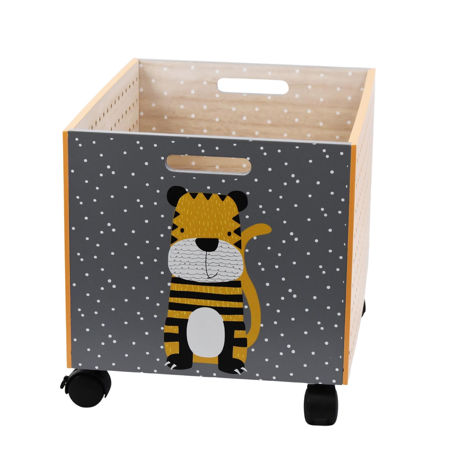 Tiger Design Kids Wooden Storage Chest On Wheels by The Magic Toy Shop - The Magic Toy Shop