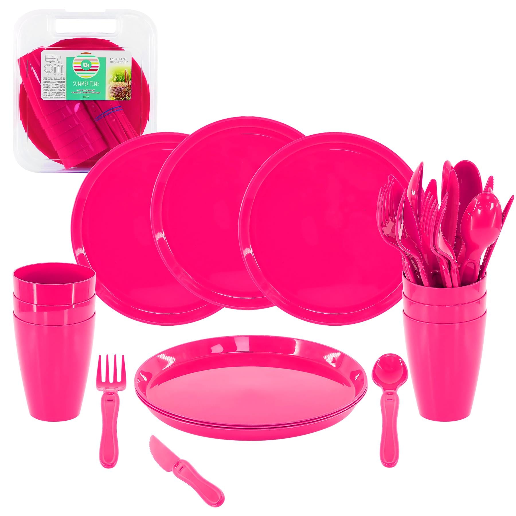 Pink Camping Set For Six 31 Pieces by GEEZY - The Magic Toy Shop