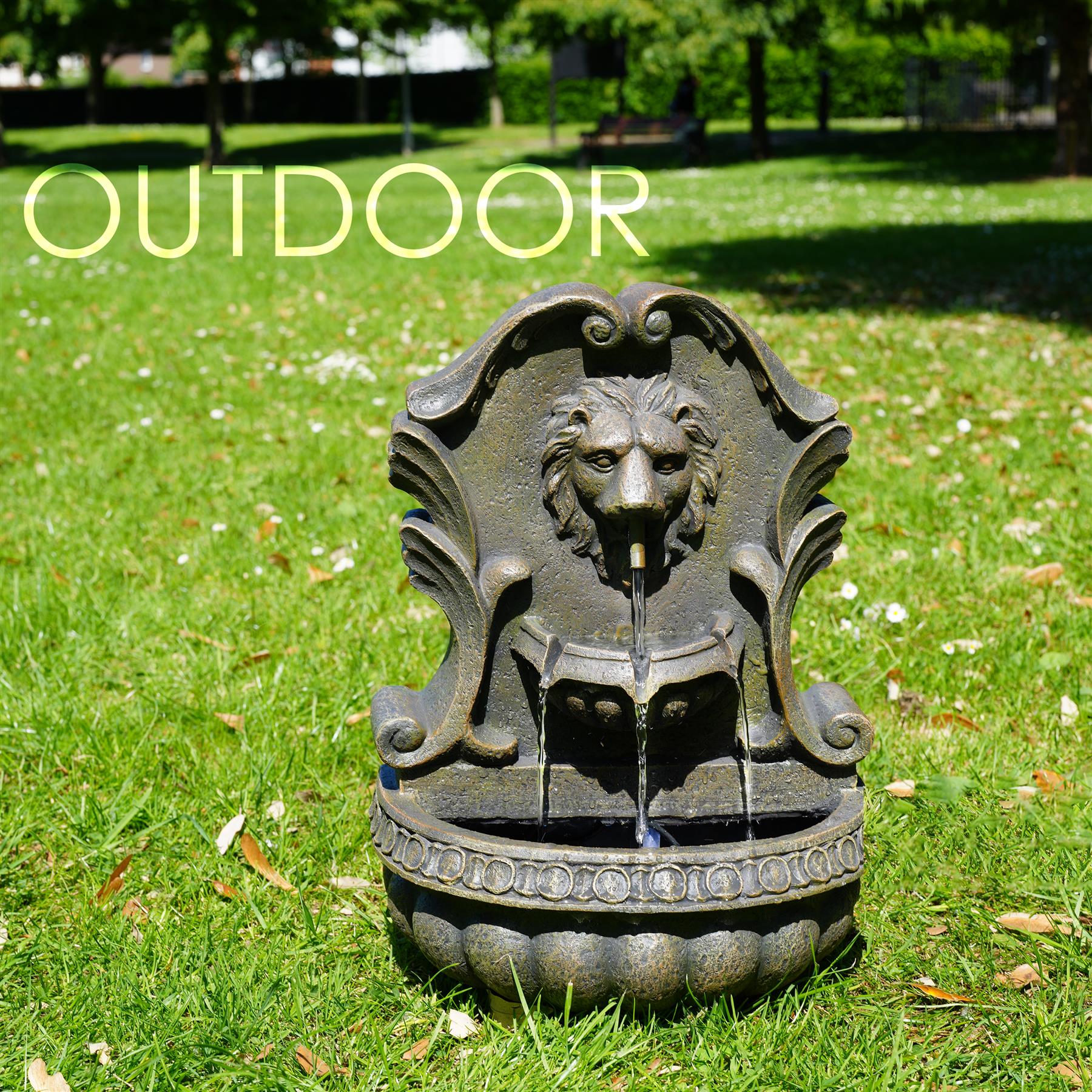 Lion Water Feature Outdoor With LED by GEEZY - The Magic Toy Shop