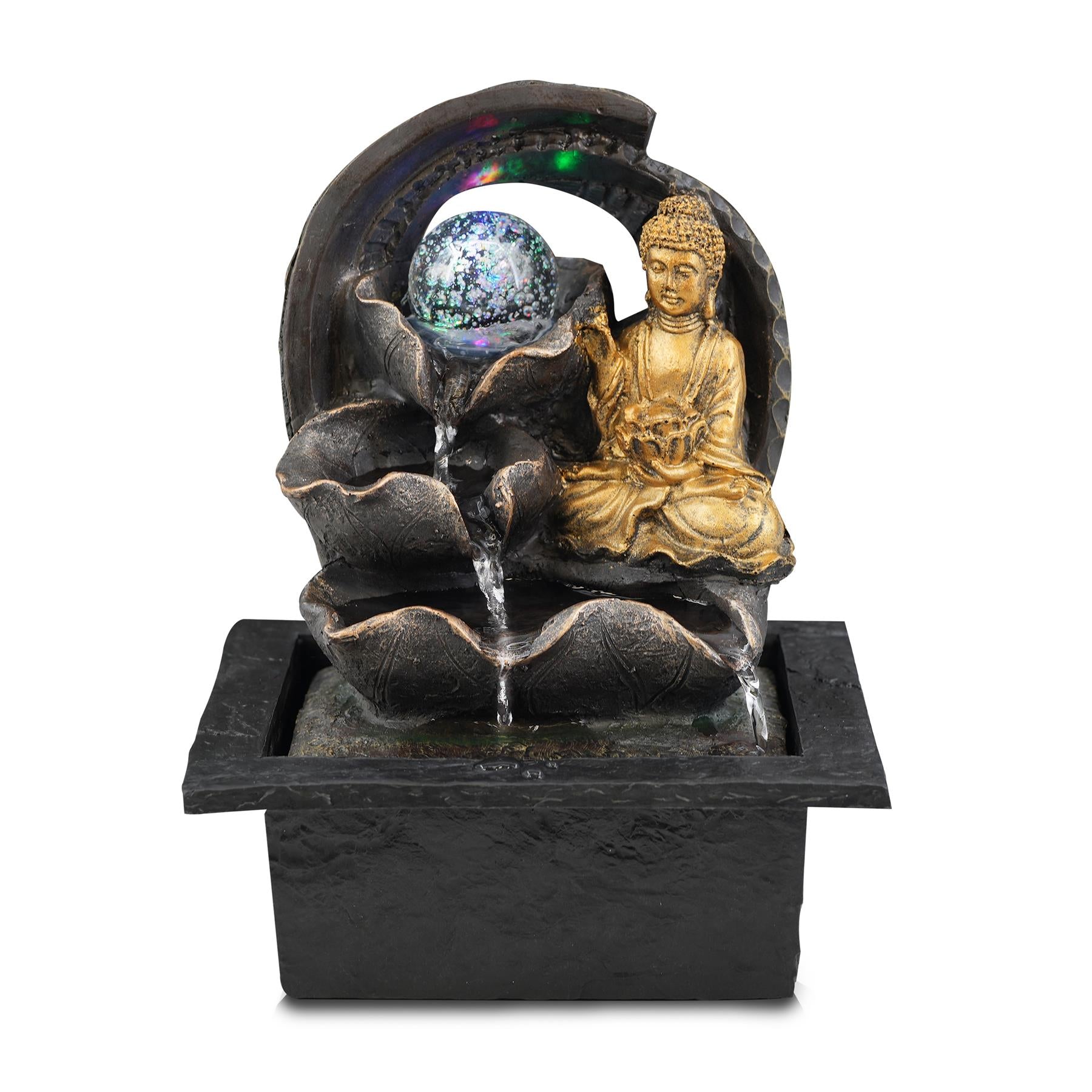 Buddha Crystal Ball Water Feature Indoor With LED by GEEZY - The Magic Toy Shop