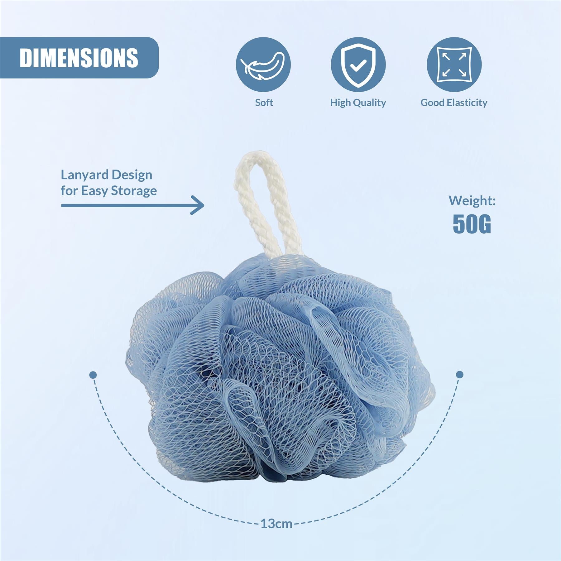 Body Loofah Set of 5 with Mesh Storage Bag by GEEZY - The Magic Toy Shop