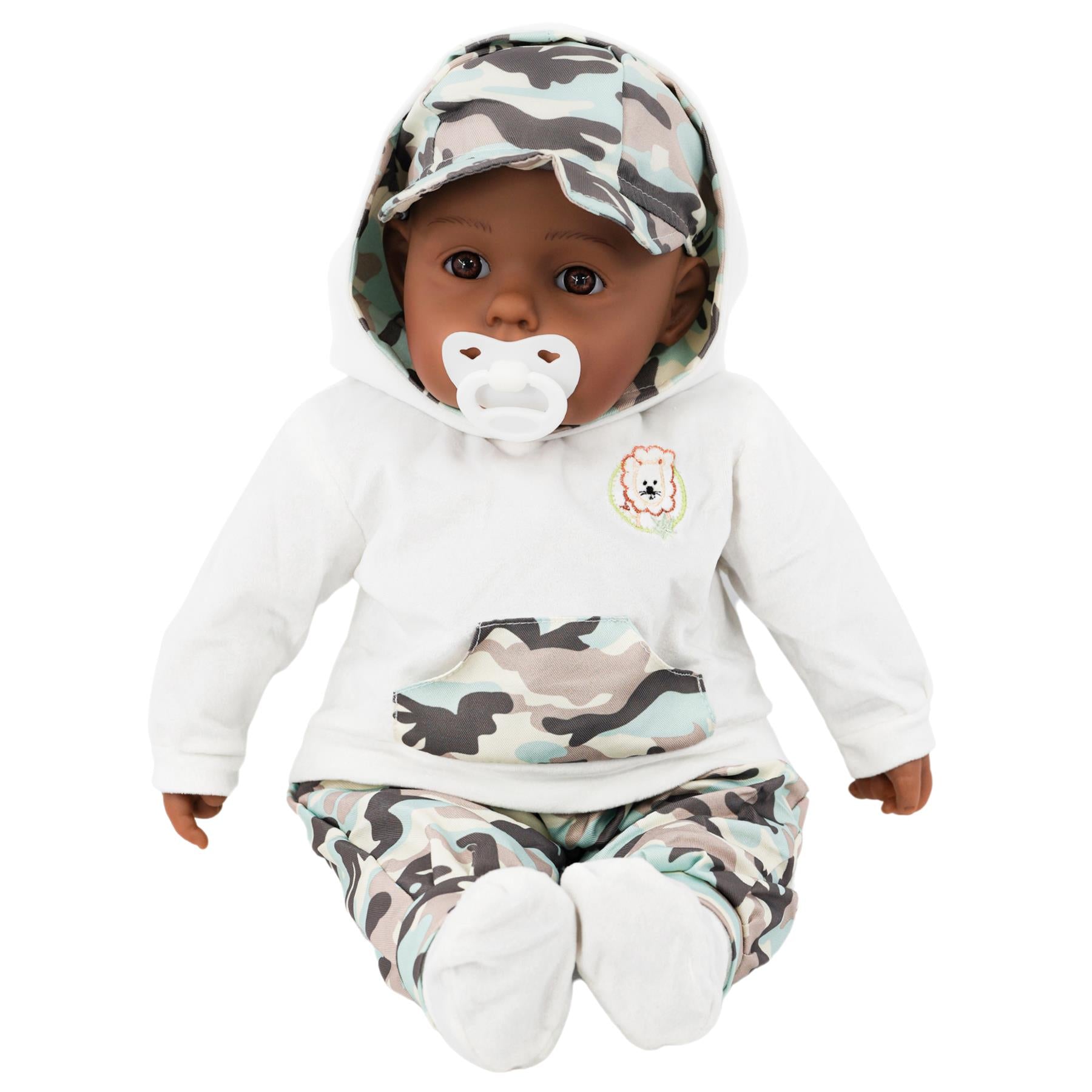 BiBi Black Baby Doll "Grean Pea" (Camo) (50 cm / 20") by BiBi Doll - The Magic Toy Shop