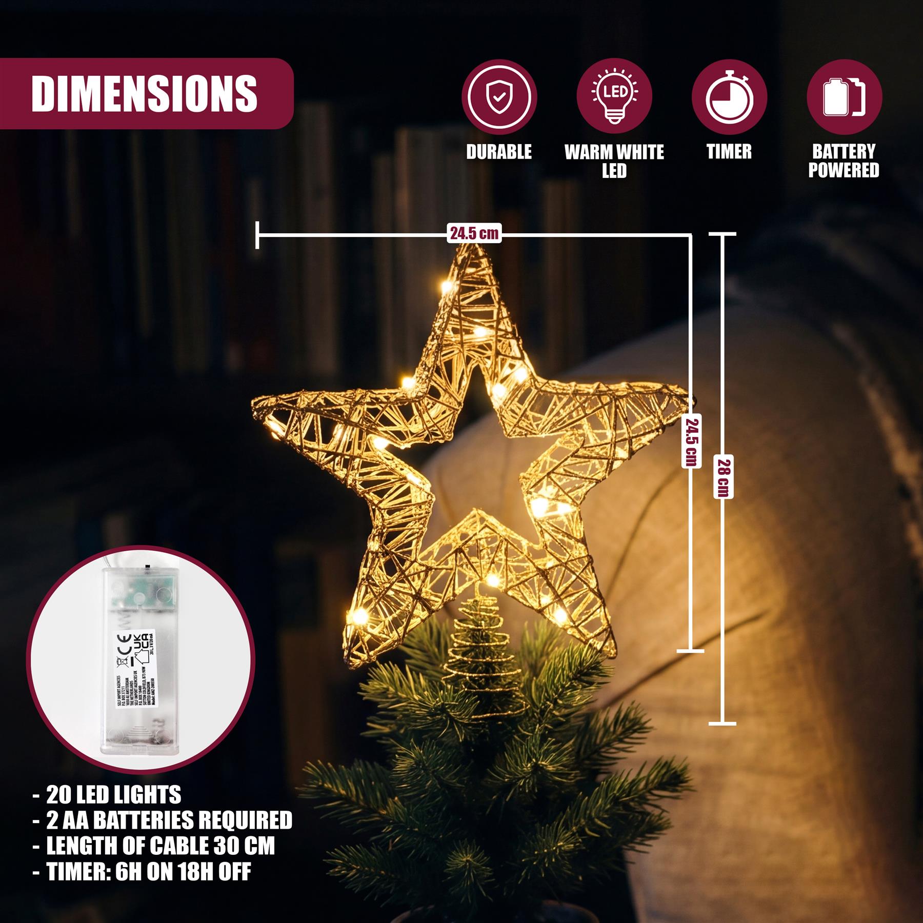 Christmas Star Tree Topper