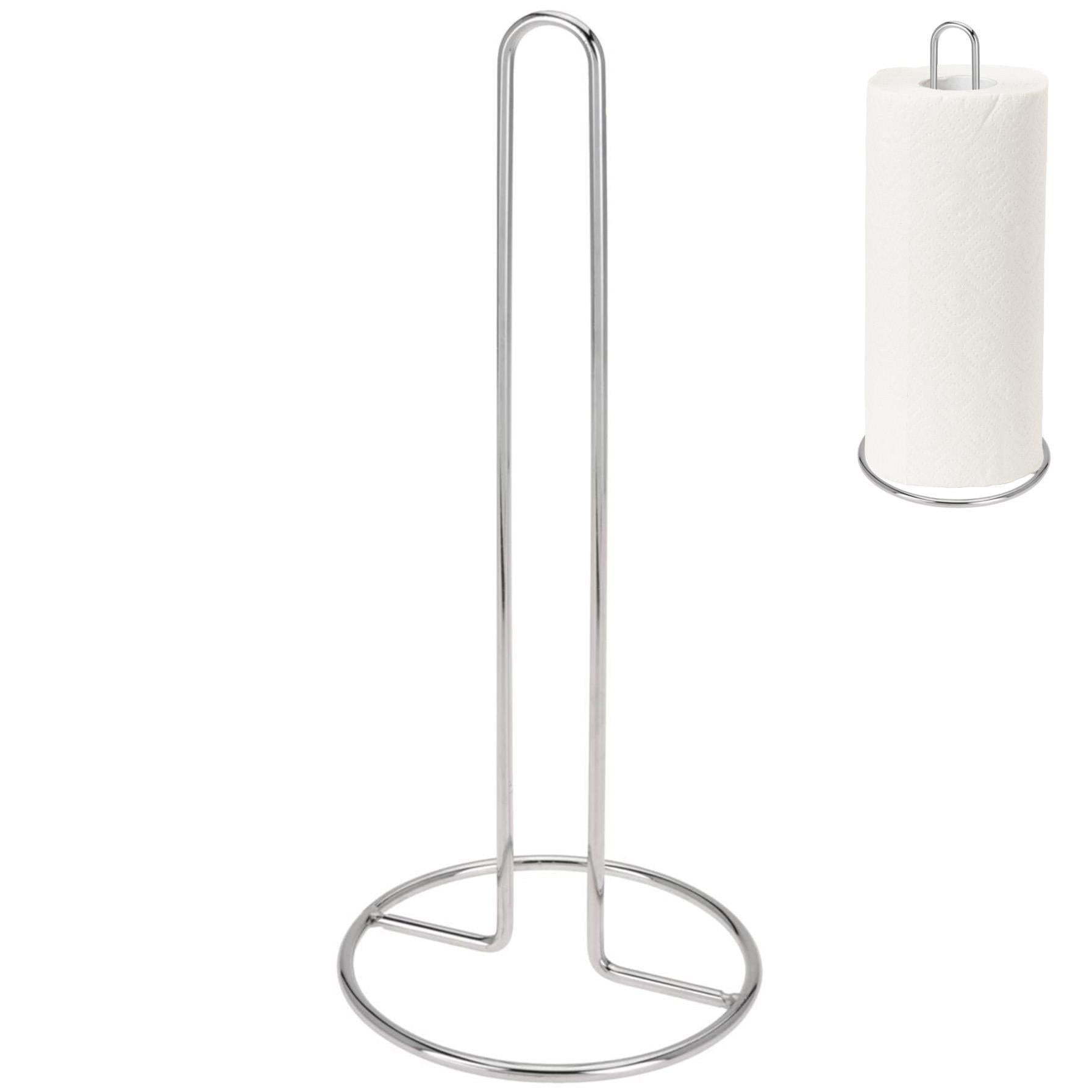 A modern, minimalist, and elegant paper towel holder, made of stainless steel, with a compact and slim design, perfect for any kitchen or bathroom. - The Magic Toy Shop