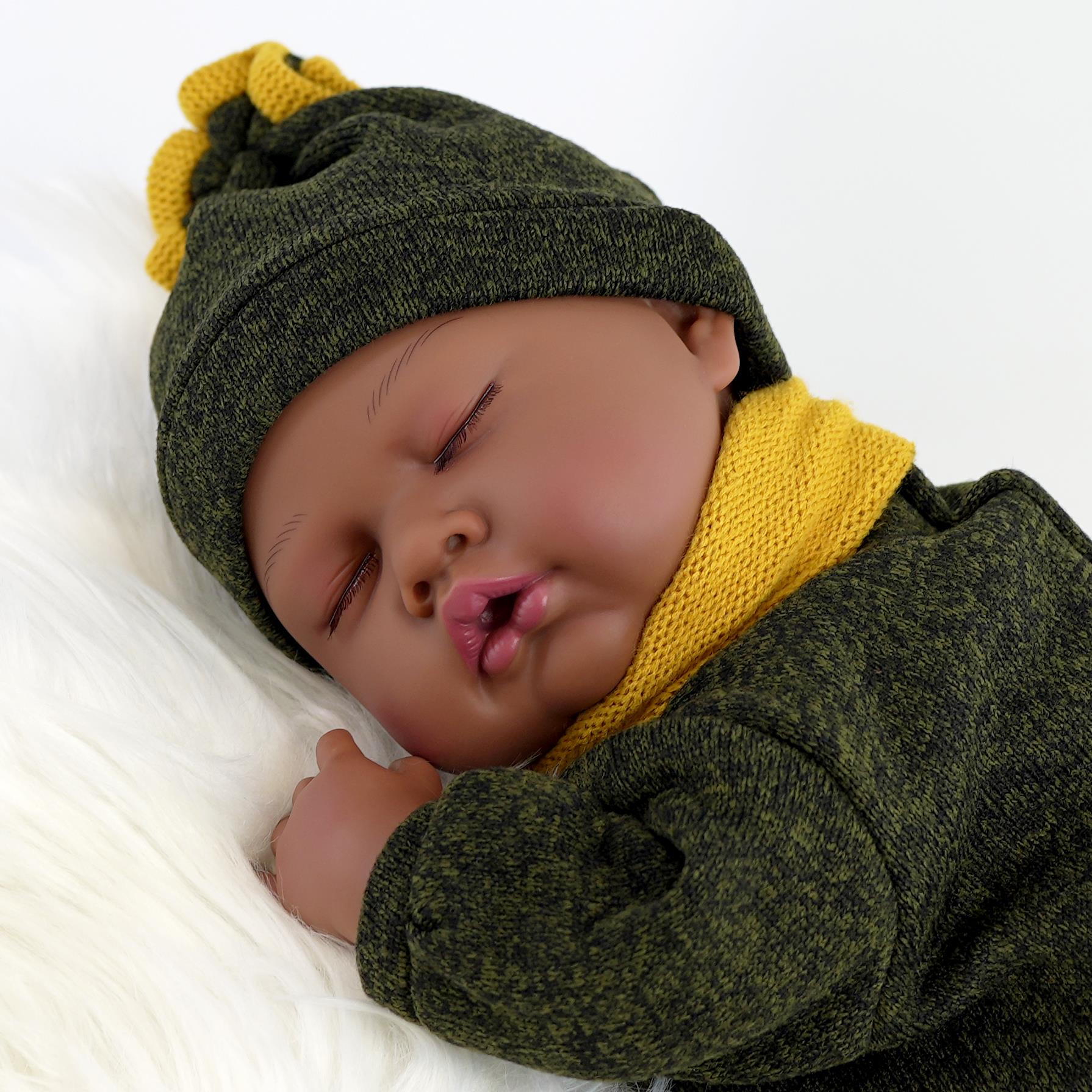 BiBi Black Doll Reborn Ethnic Sleeping Boy "Glorio" (50 cm / 20") by BiBi Doll - The Magic Toy Shop