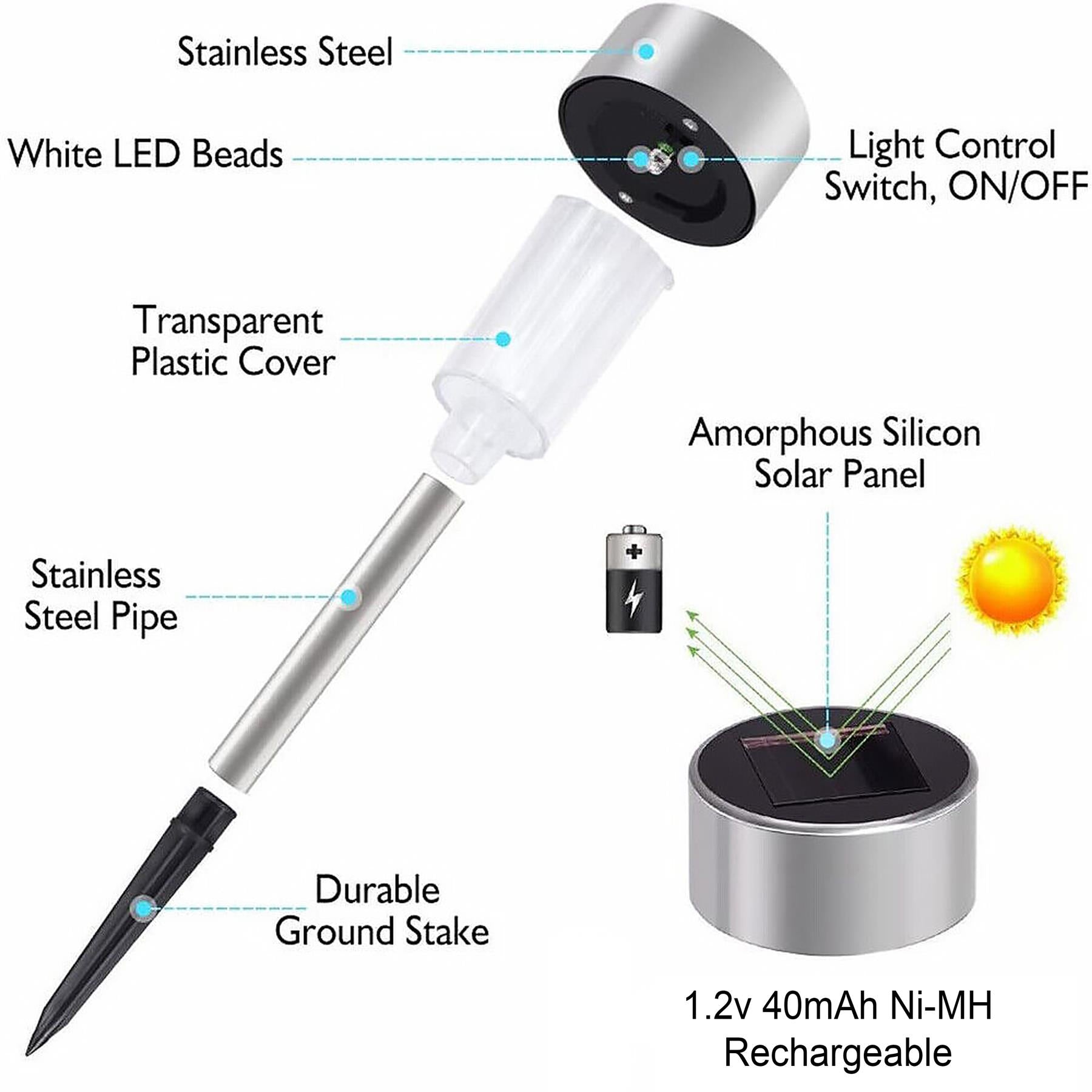 Solar Lights Outdoor Garden 10 Pieces