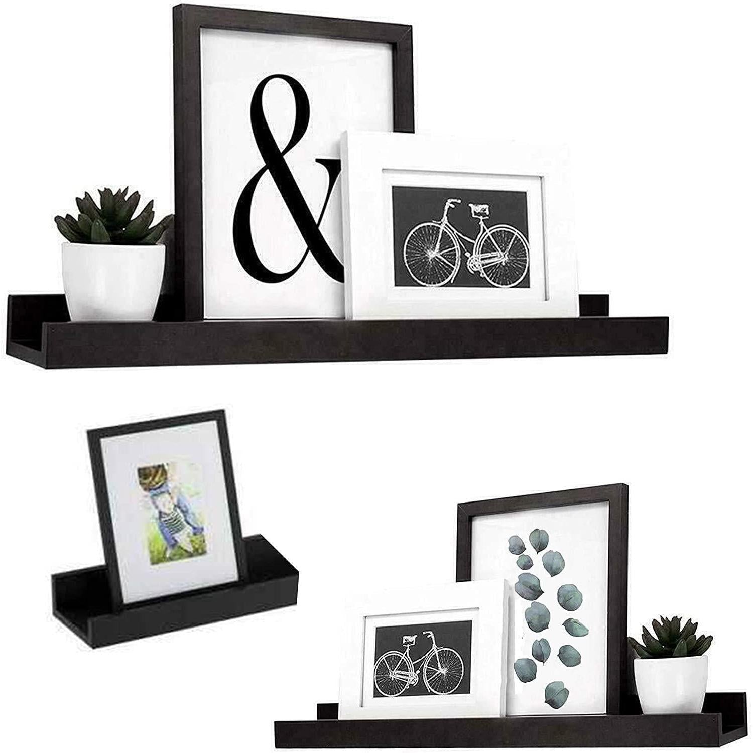 Wall Book Hanging Black Shelf Set of 3 by GEEZY - The Magic Toy Shop