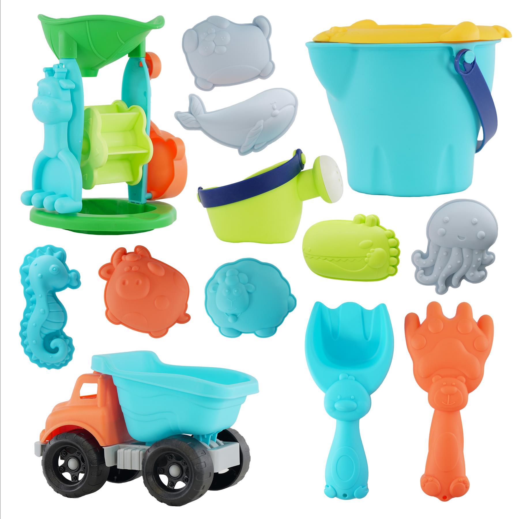 Sand Truck & Accessories Set 16 Pieces by The Magic Toy Shop - The Magic Toy Shop