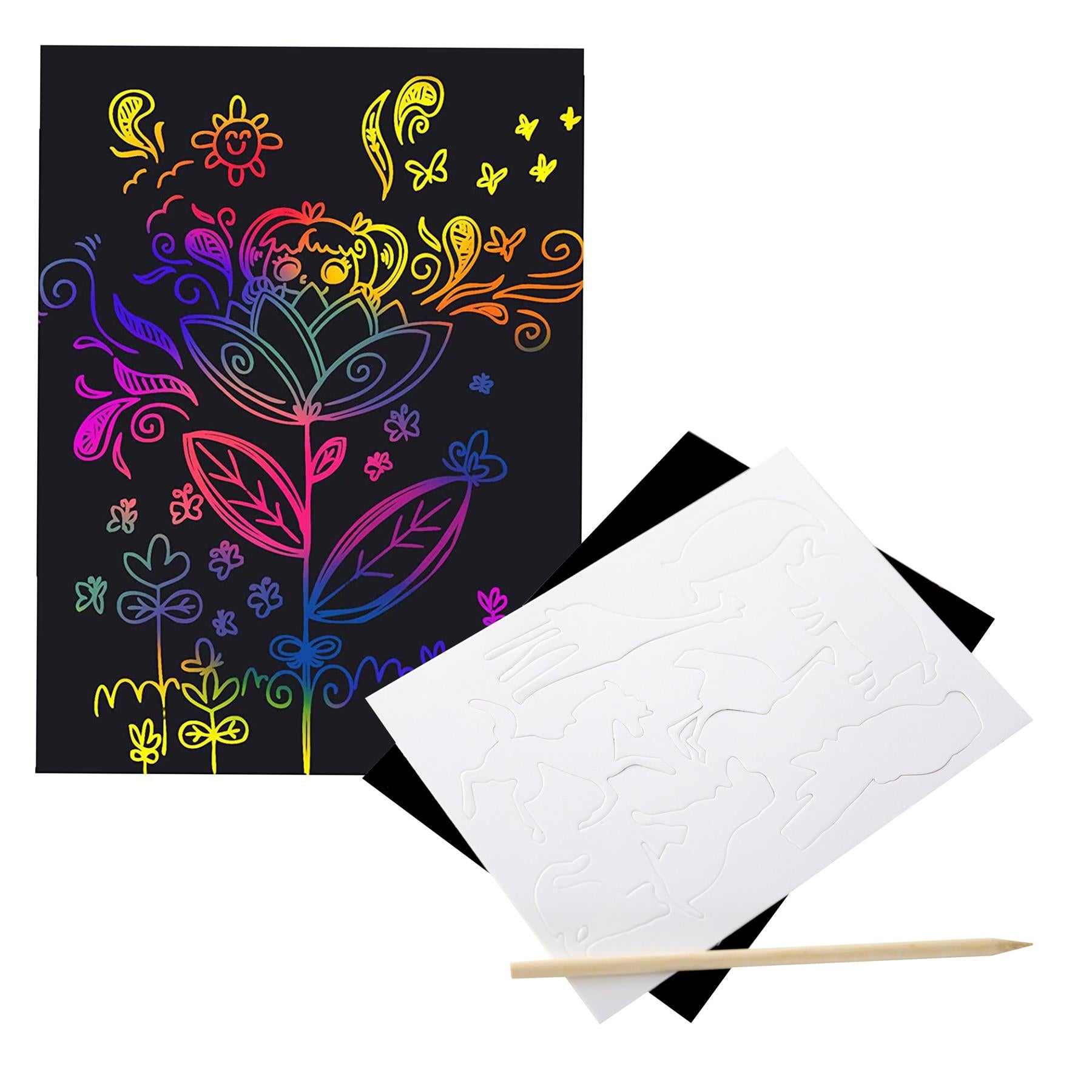 Magic Rainbow Scratch Paper Art Kit for Kids by The Magic Toy Shop - The Magic Toy Shop