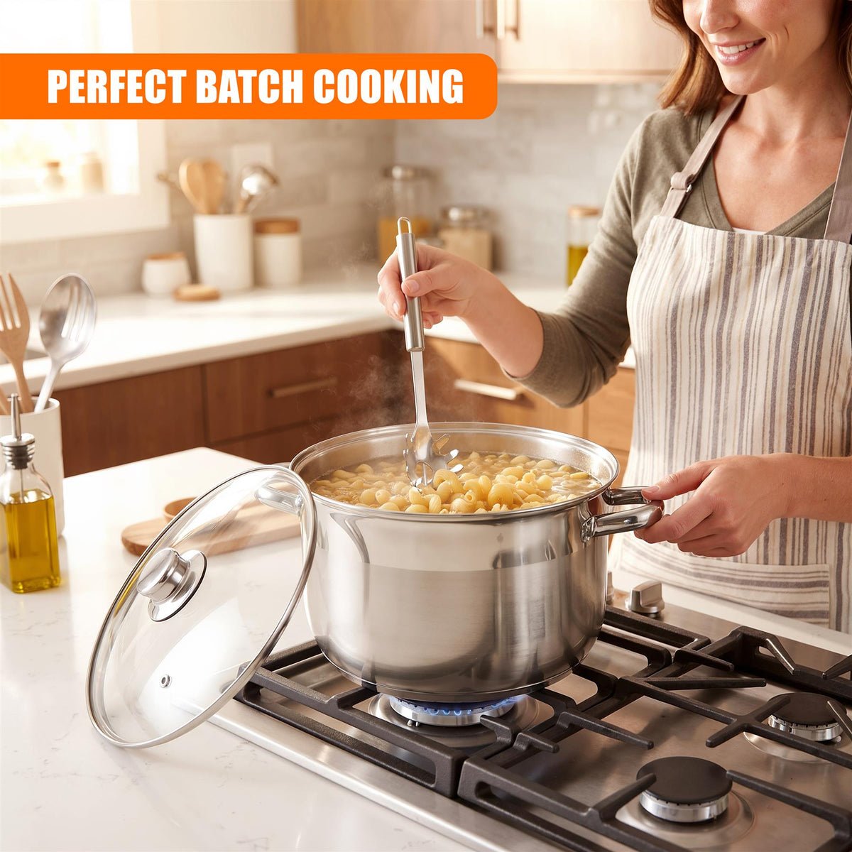 Stainless Steel Stock Pot with Lid - 16 L