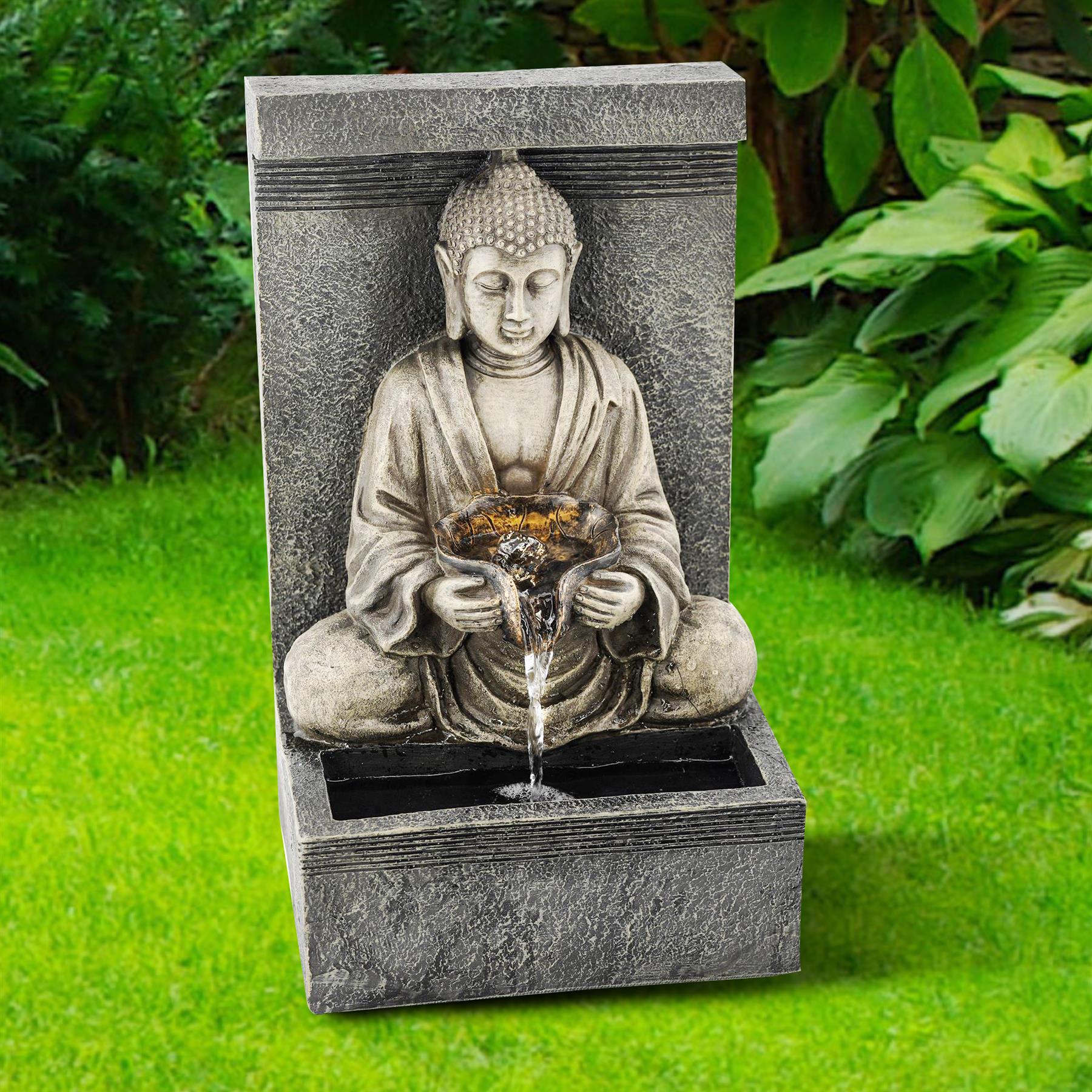 Solar Water Fountain Stone Buddha by GEEZY - The Magic Toy Shop