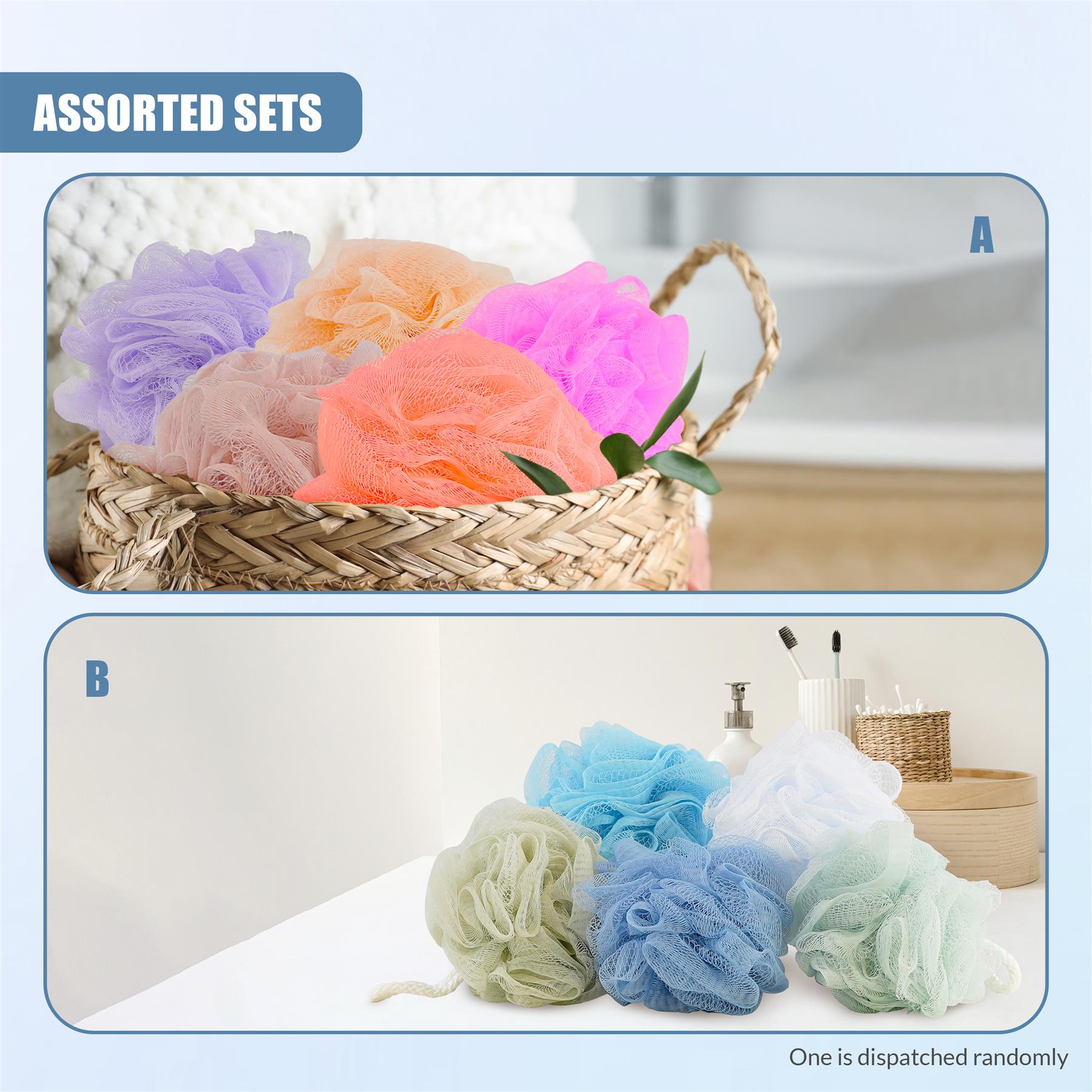 Body Loofah Set of 5 with Mesh Storage Bag by GEEZY - The Magic Toy Shop