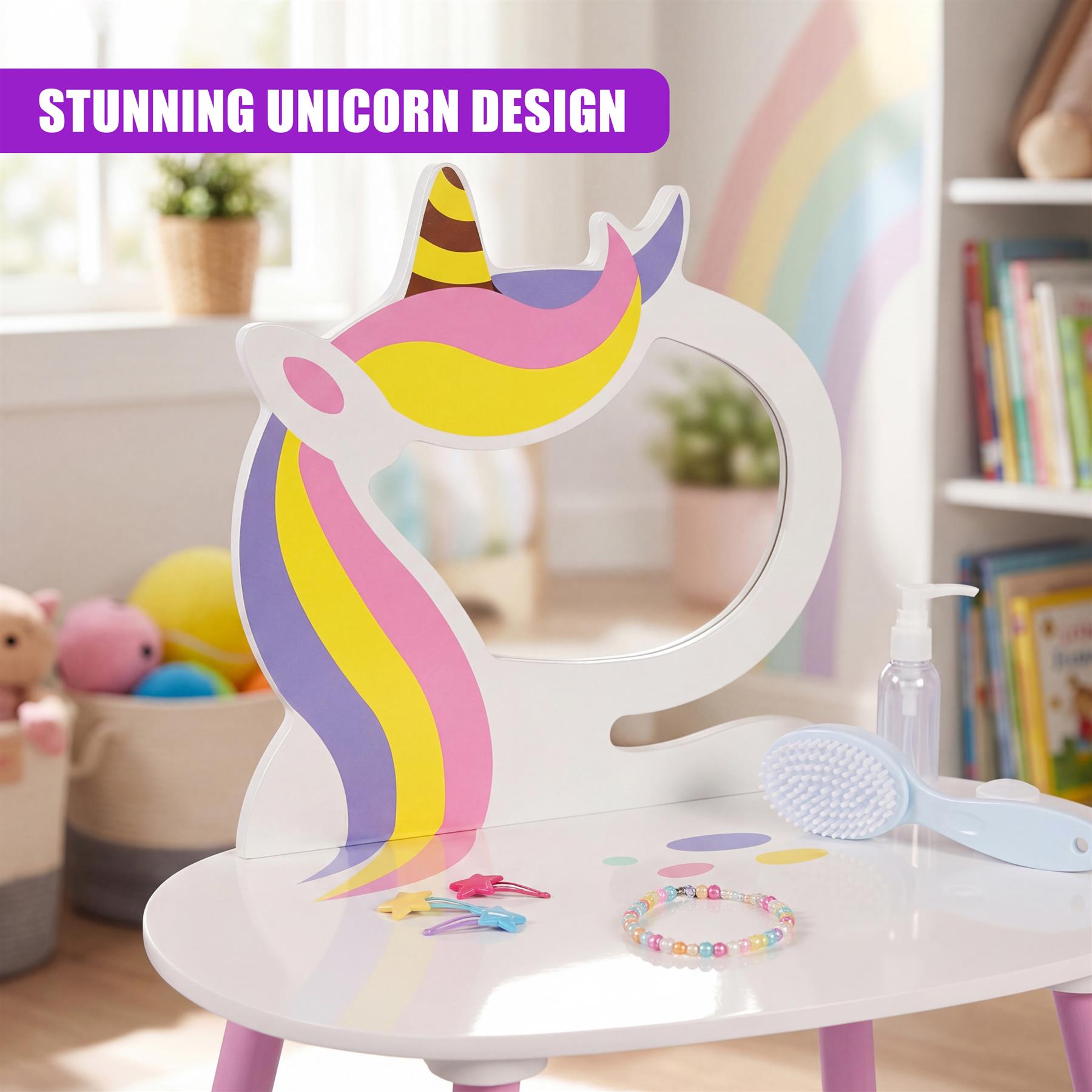 Princess Vanity Table with Stool