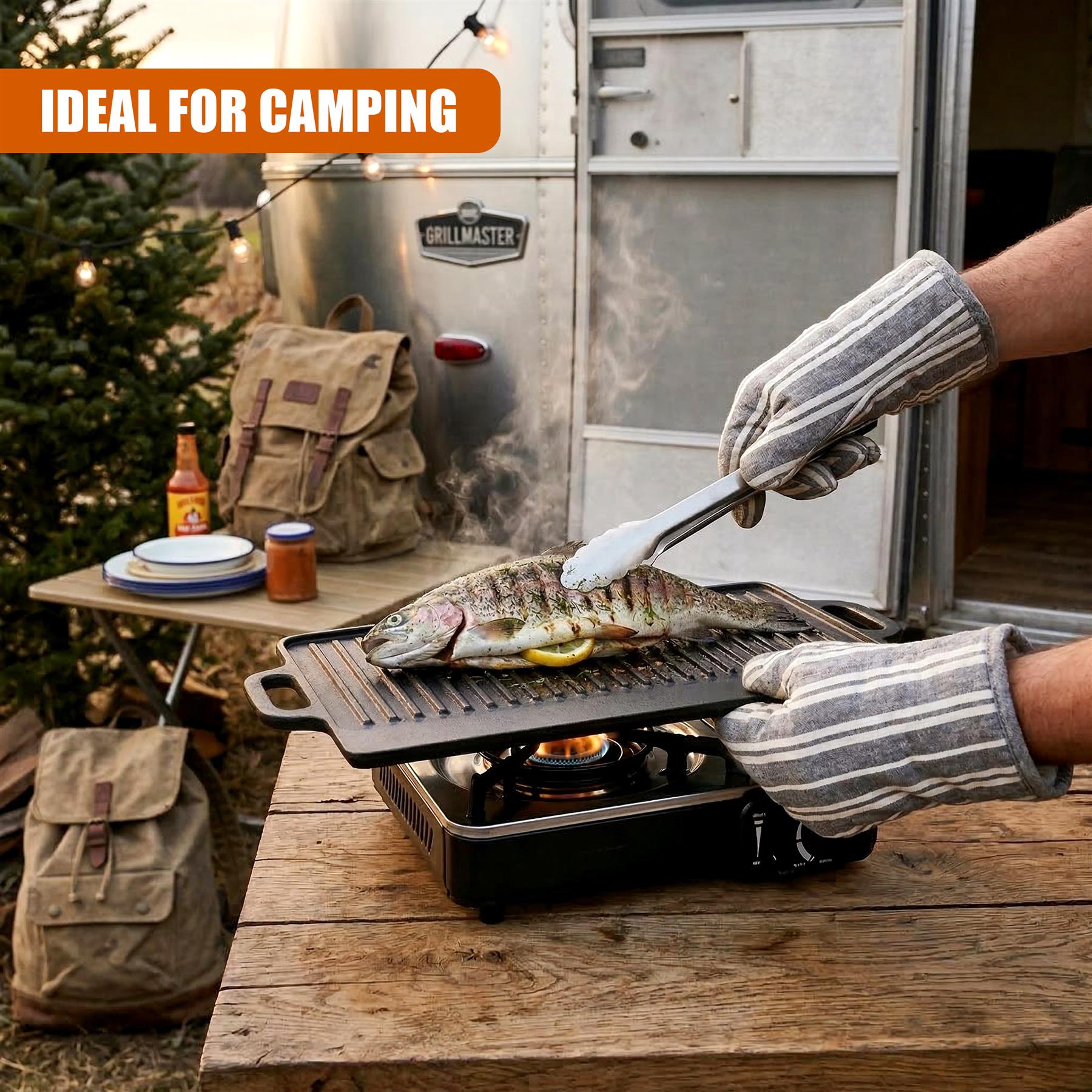 Cast Iron BBQ Griddle Plate