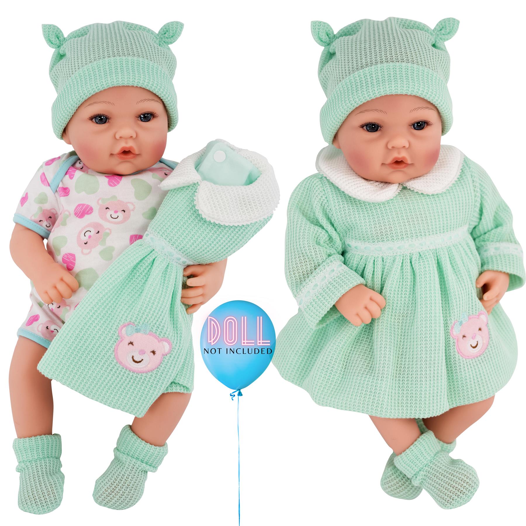 BiBi Outfits - Reborn Doll Clothes (Mint Dress) (50 cm / 20") by BiBi Doll - The Magic Toy Shop