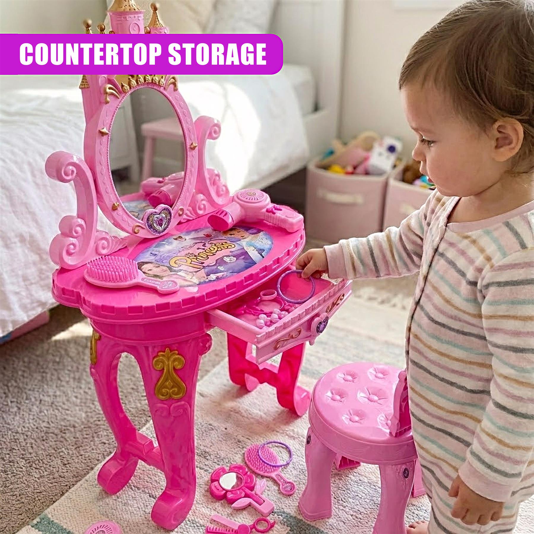 Princess Vanity Dressing Table, Stool & Toy Accessories