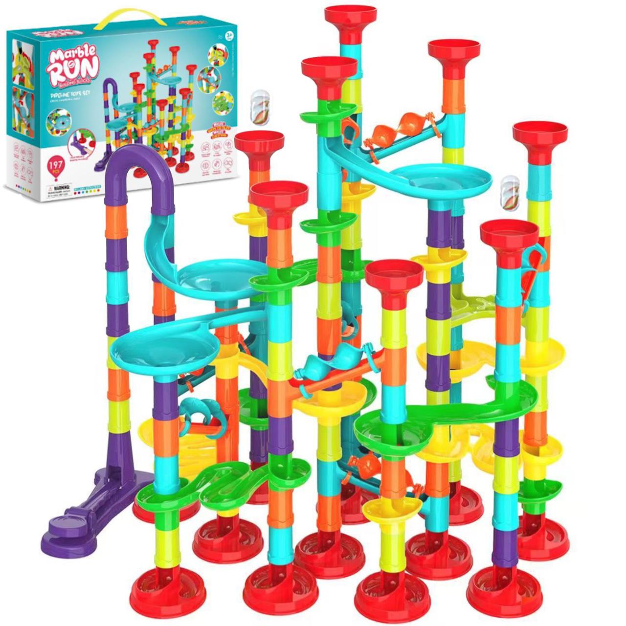 197 Pieces Marble Run Game by The Magic Toy Shop - The Magic Toy Shop