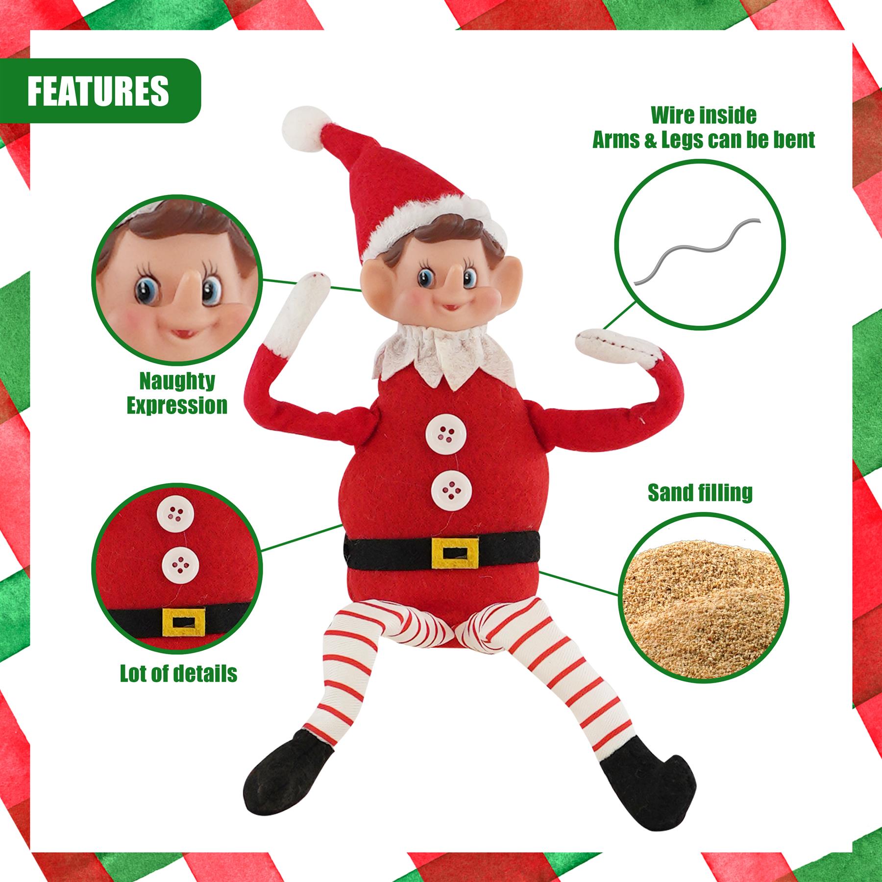 Christmas Elf Plush Toy 35cm by The Magic Toy Shop - The Magic Toy Shop