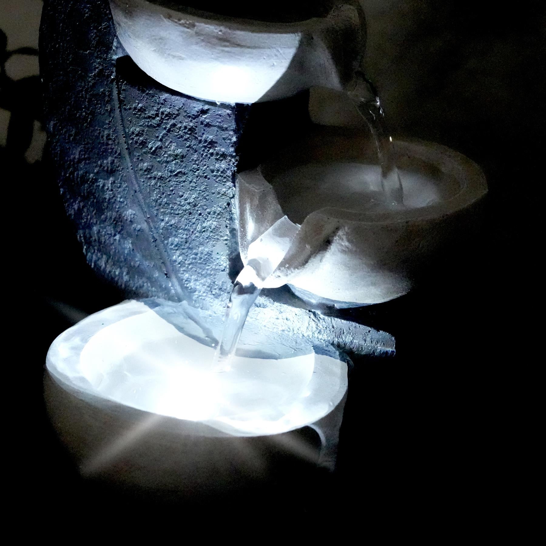 White Bowls Water Feature Indoor With LED by GEEZY - The Magic Toy Shop