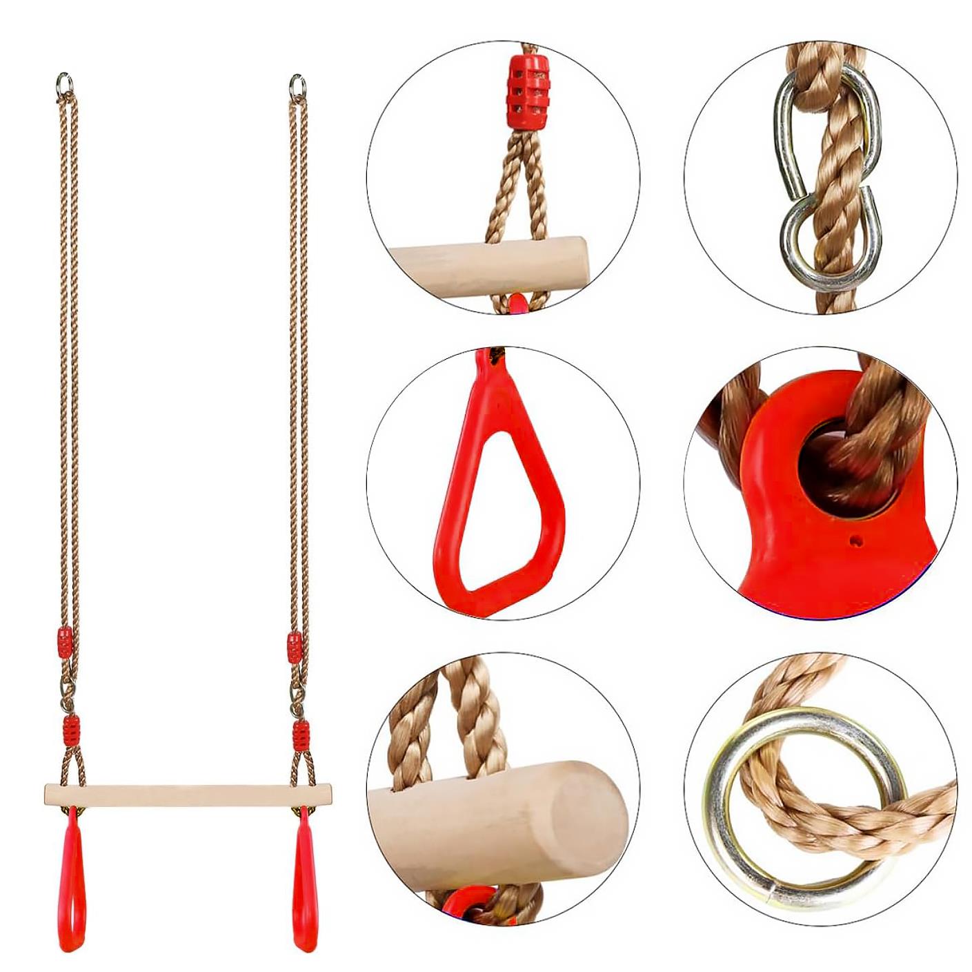 Set of Trapeze Monkey Bar and Plastic Swing Seat by The Magic Toy Shop - The Magic Toy Shop