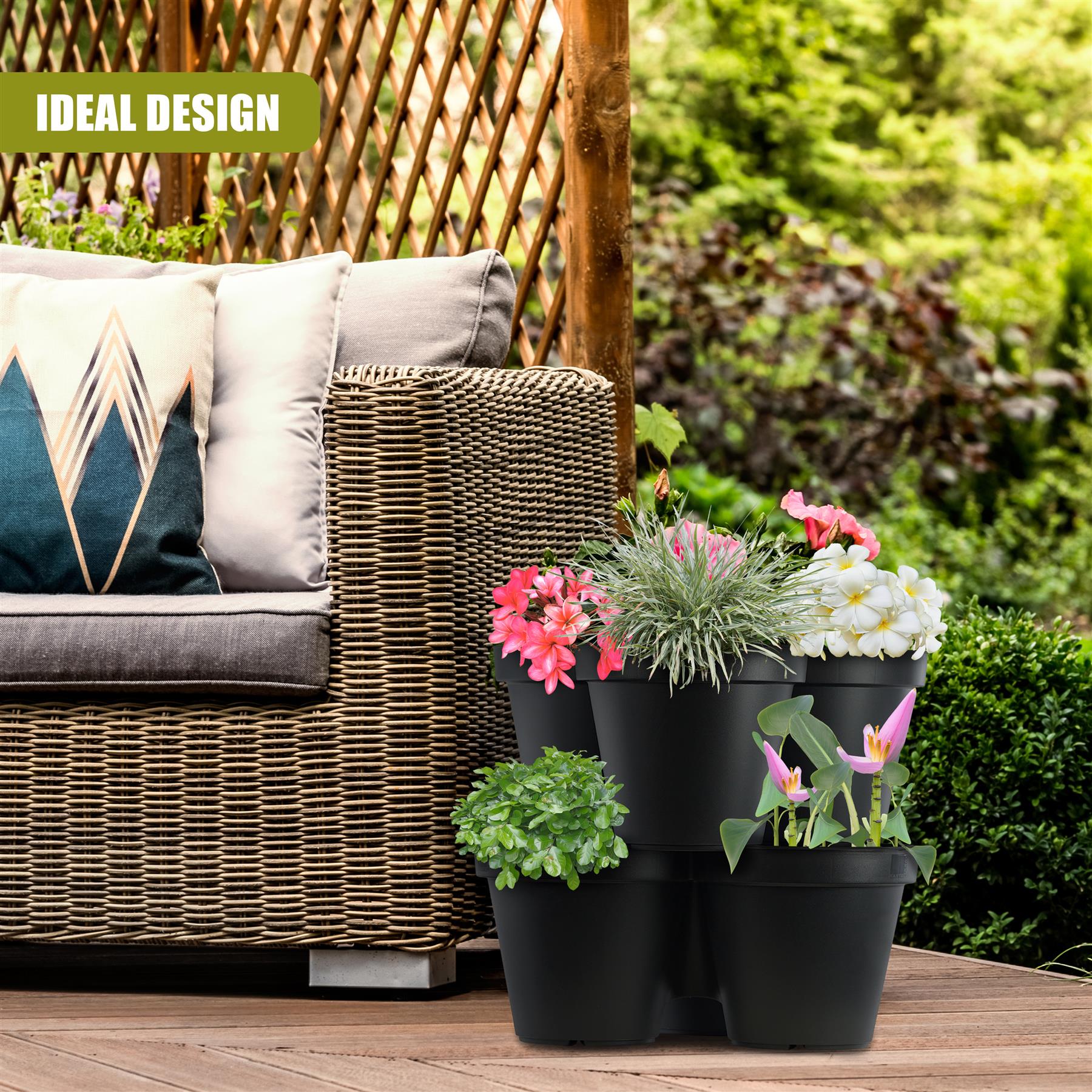 Stackable Vertical Garden Flower Pot Strawberry Planter by GEEZY - The Magic Toy Shop