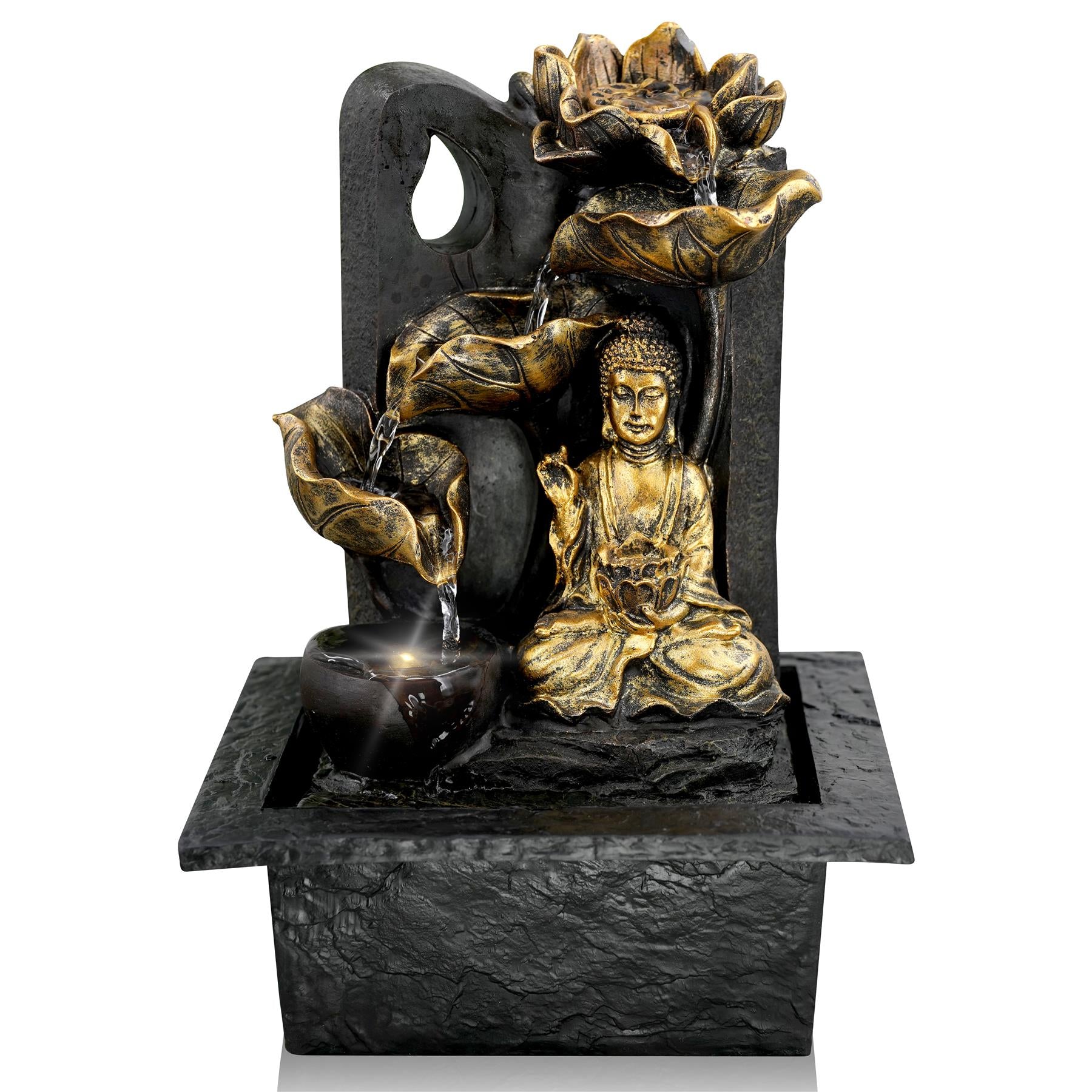 Buddha Water Feature Indoor With LED by GEEZY - The Magic Toy Shop