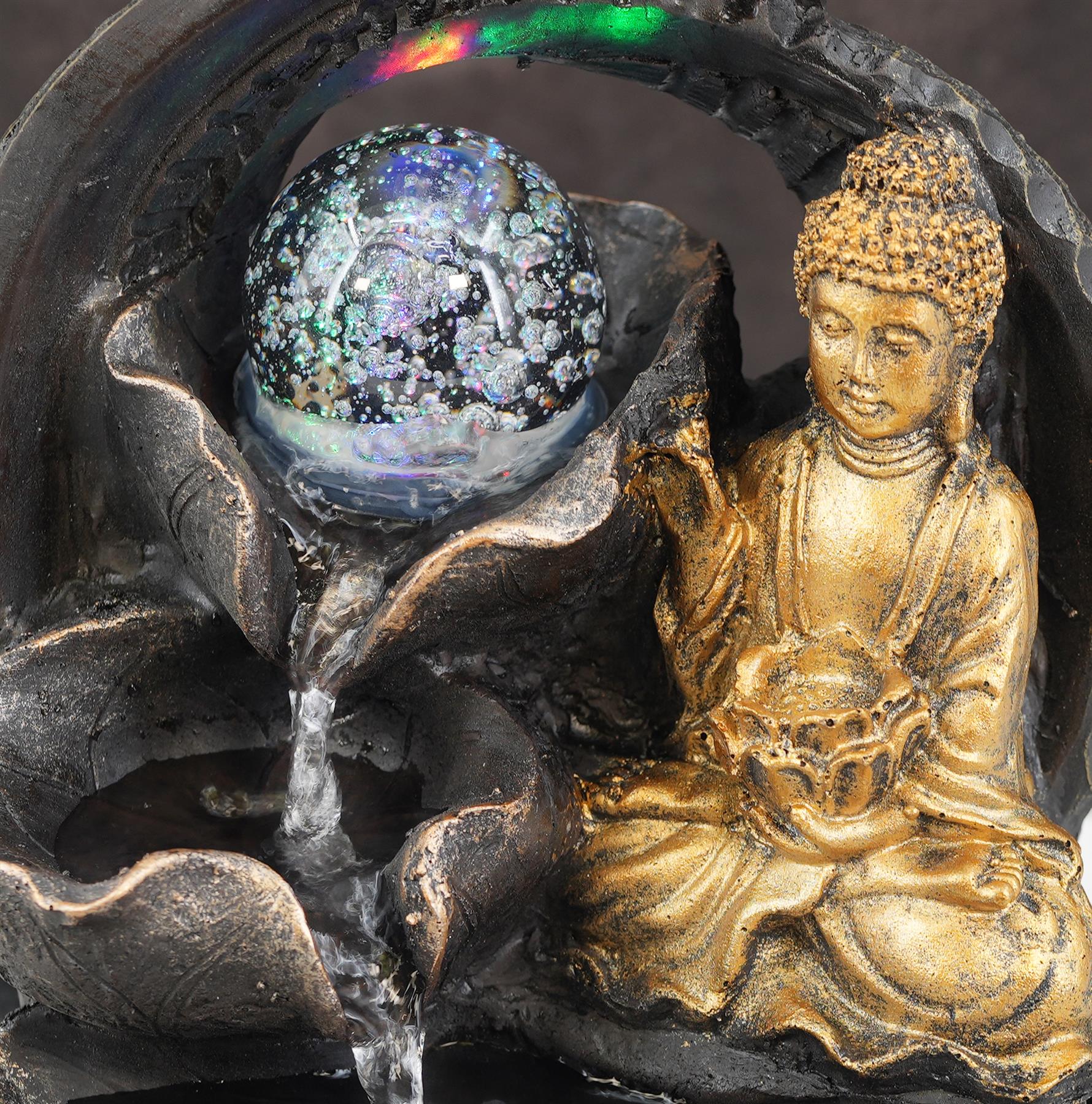 Buddha Crystal Ball Water Feature Indoor With LED by GEEZY - The Magic Toy Shop