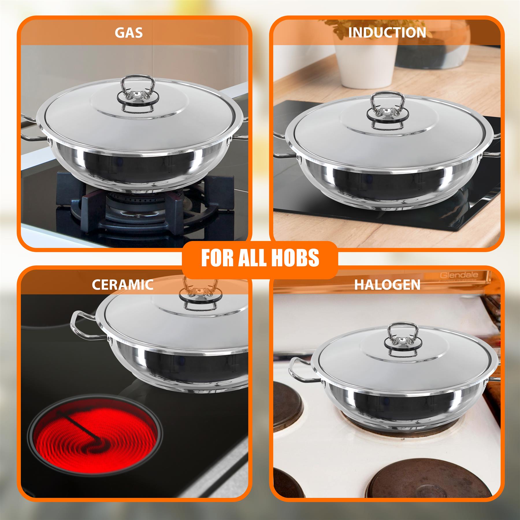 Gastro Shallow Pot With Lid 24 x 6 cm by Hascevher - The Magic Toy Shop