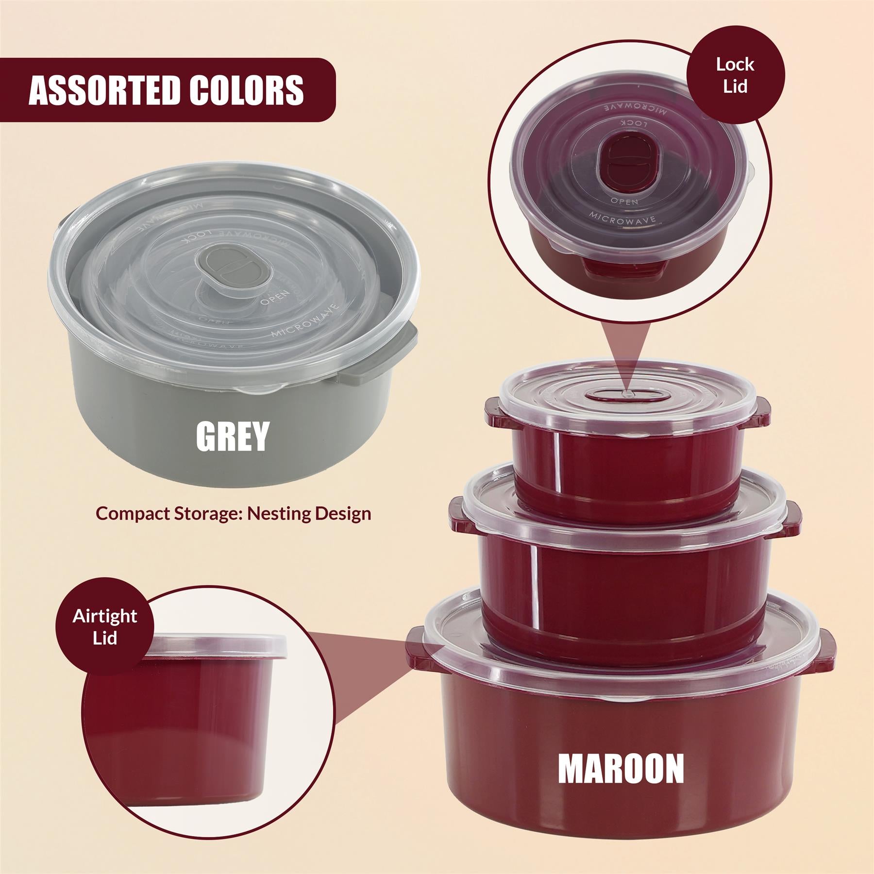 Microwave Bowls with Vented Lids - Set of 3 by GEEZY - The Magic Toy Shop