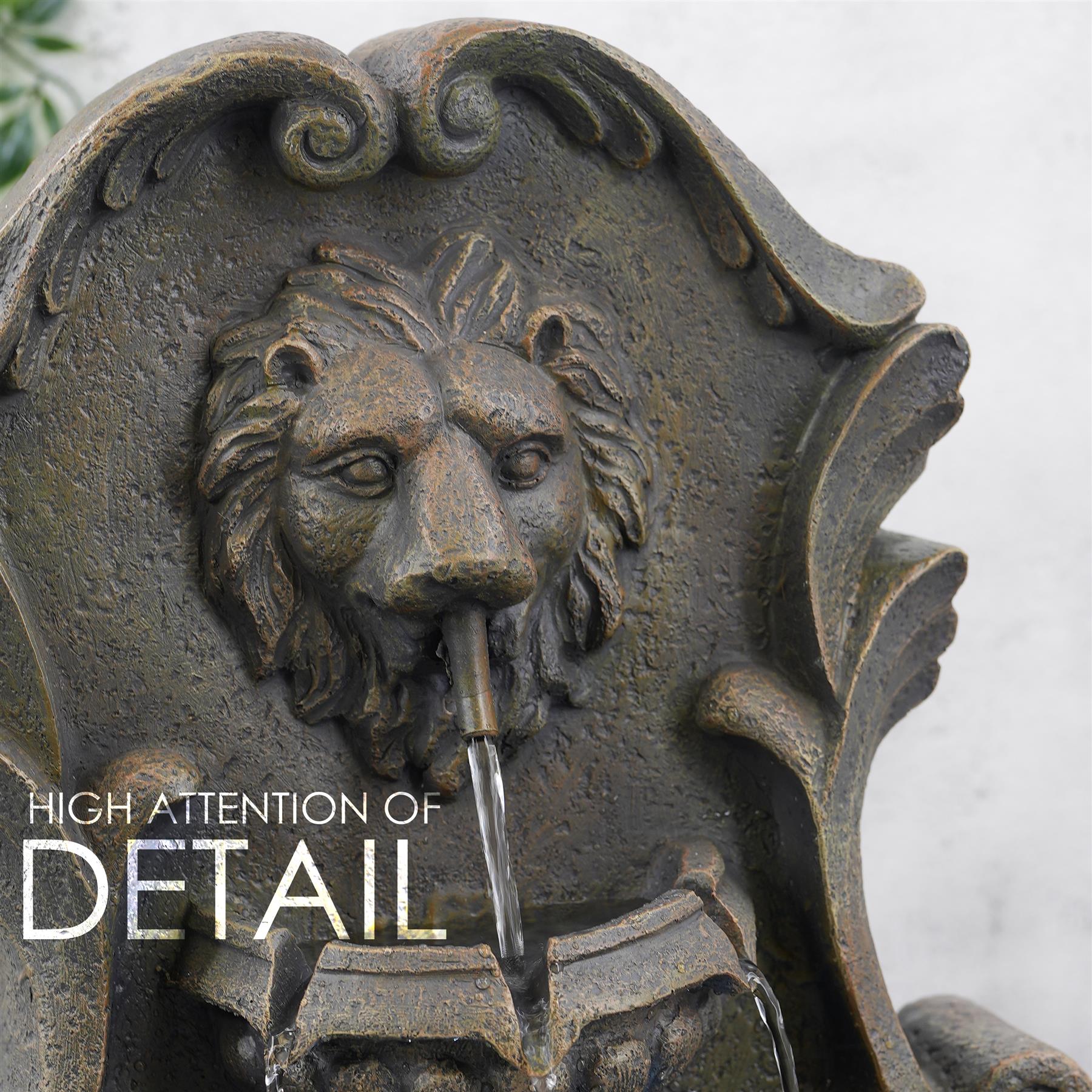 Lion Water Feature Outdoor With LED by GEEZY - The Magic Toy Shop