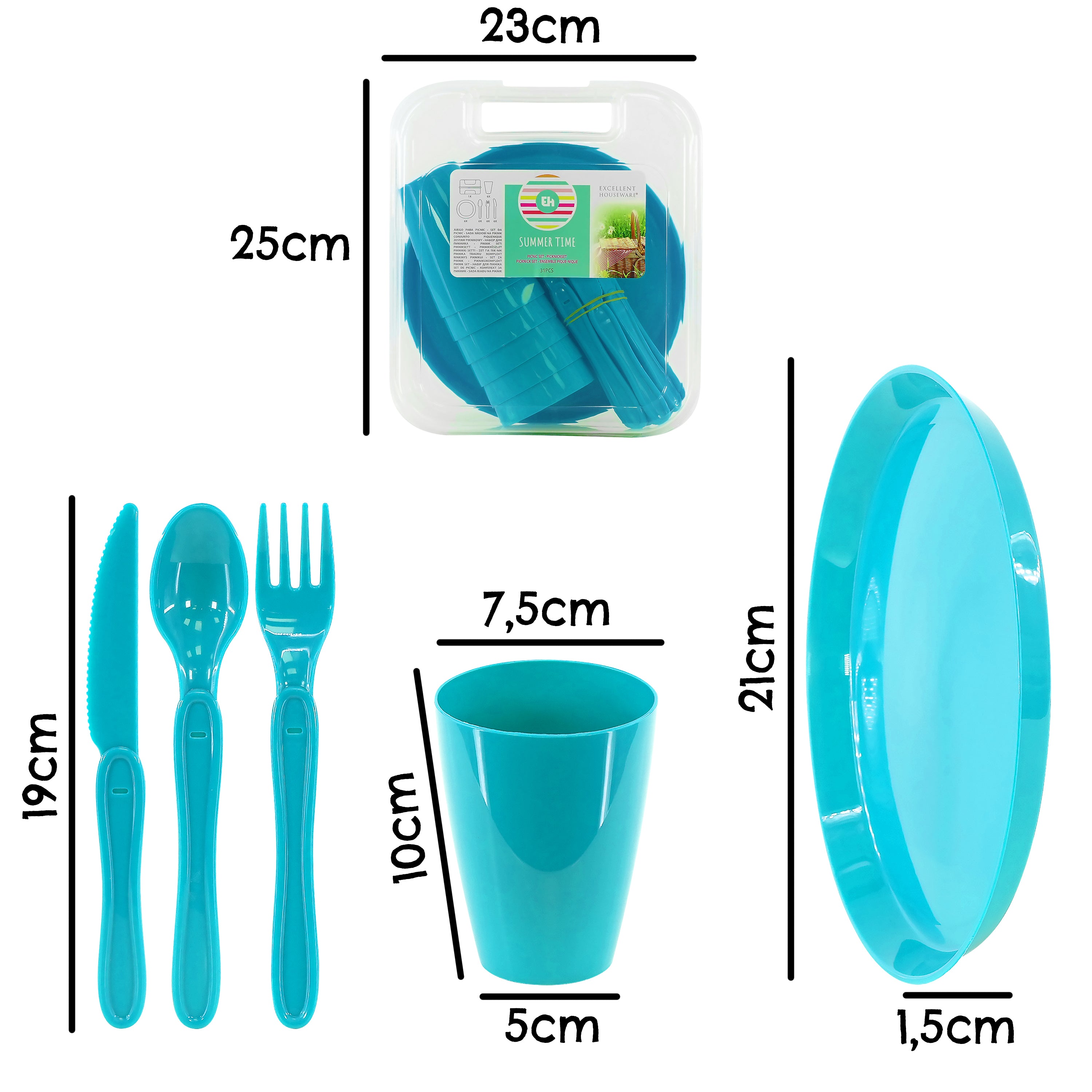 Blue Camping Set For Six 31 PCS by Geezy - The Magic Toy Shop