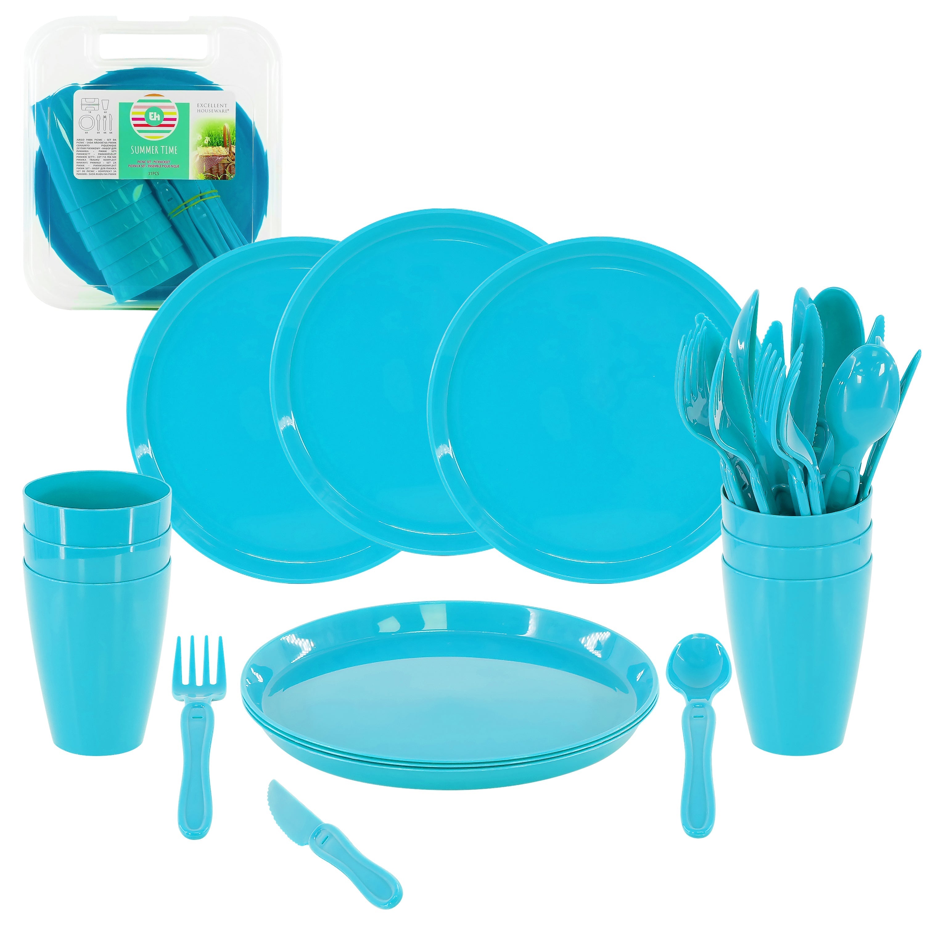 Blue Camping Set For Six 31 PCS by Geezy - The Magic Toy Shop