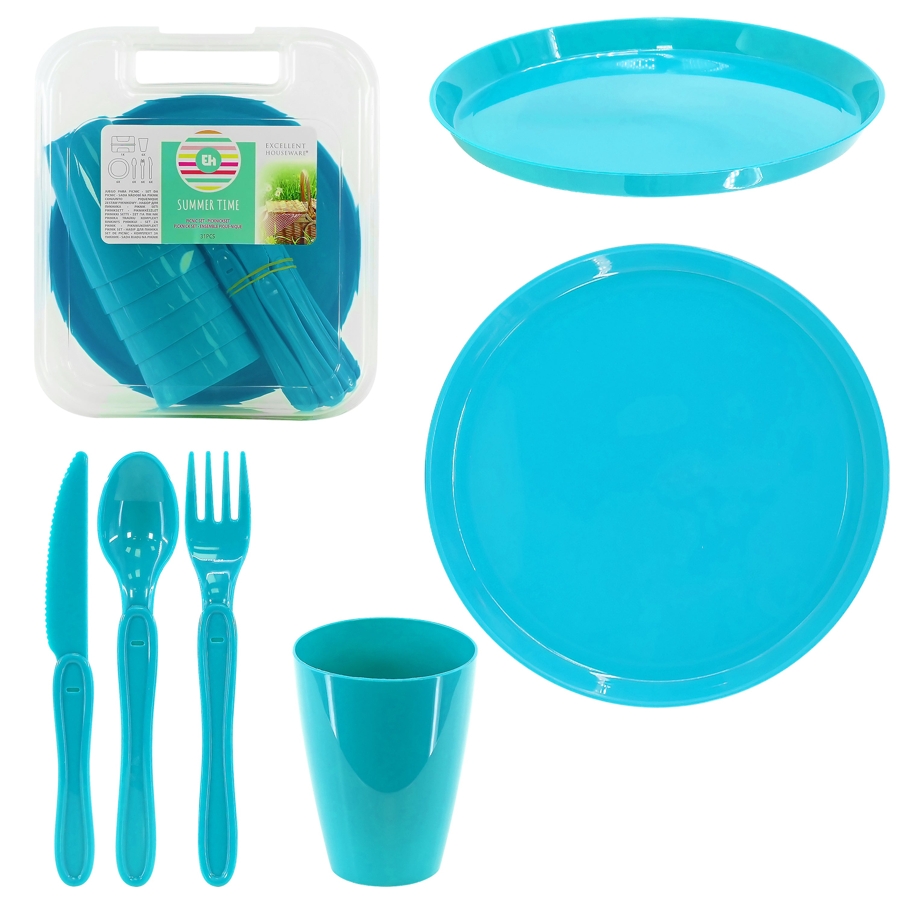 Blue Camping Set For Six 31 PCS by Geezy - The Magic Toy Shop