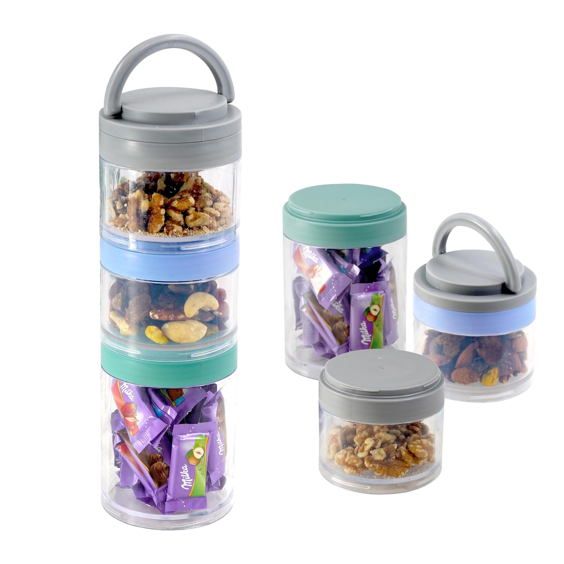 Discount Shop Stackable Snack Tower Food Containers Small Plastic Storage,  small lunch containers