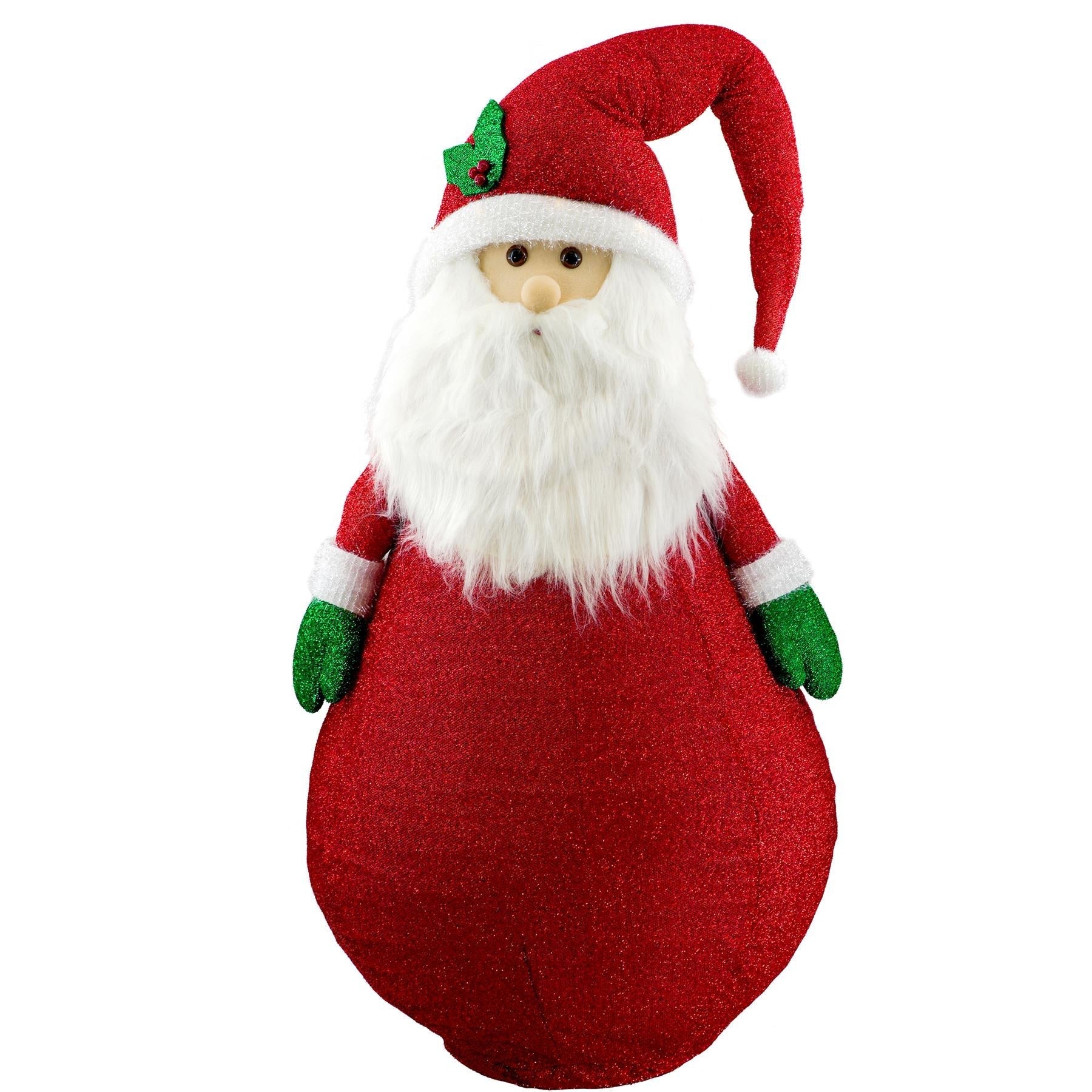 The Magic Toy Shop Christmas Decoration Collapsible Santa Christmas Decoration with LED lights
