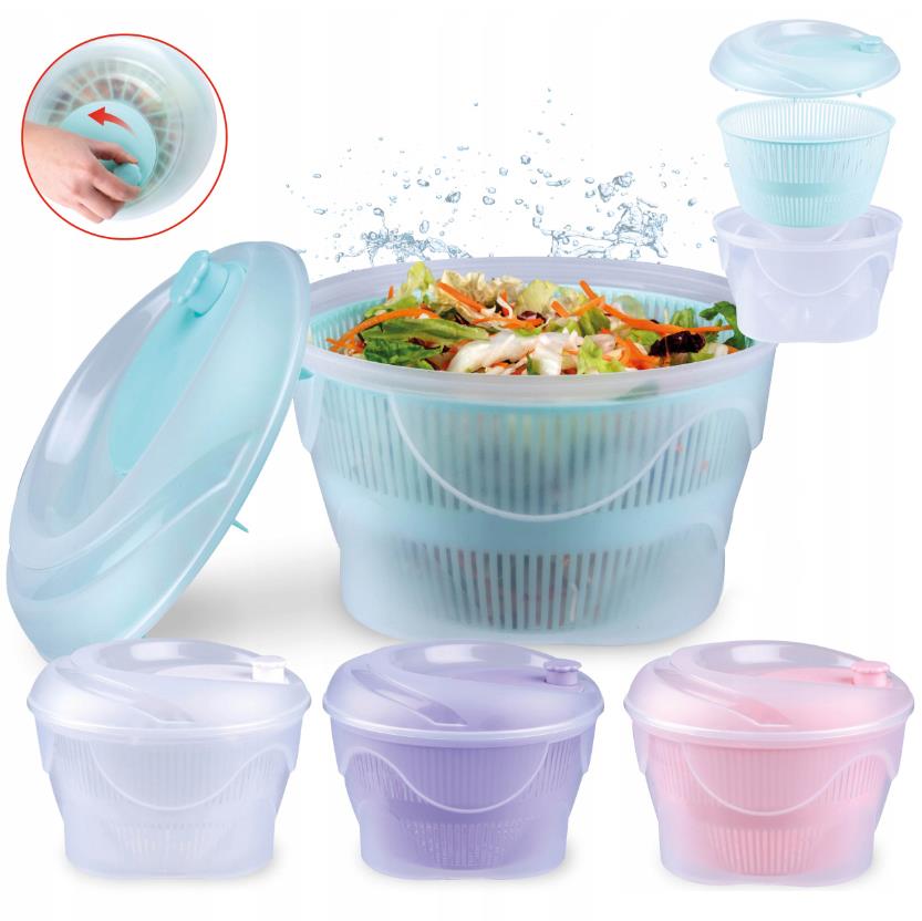 The Magic Toy Shop Home Large Plastic Salad Spinner Bowl