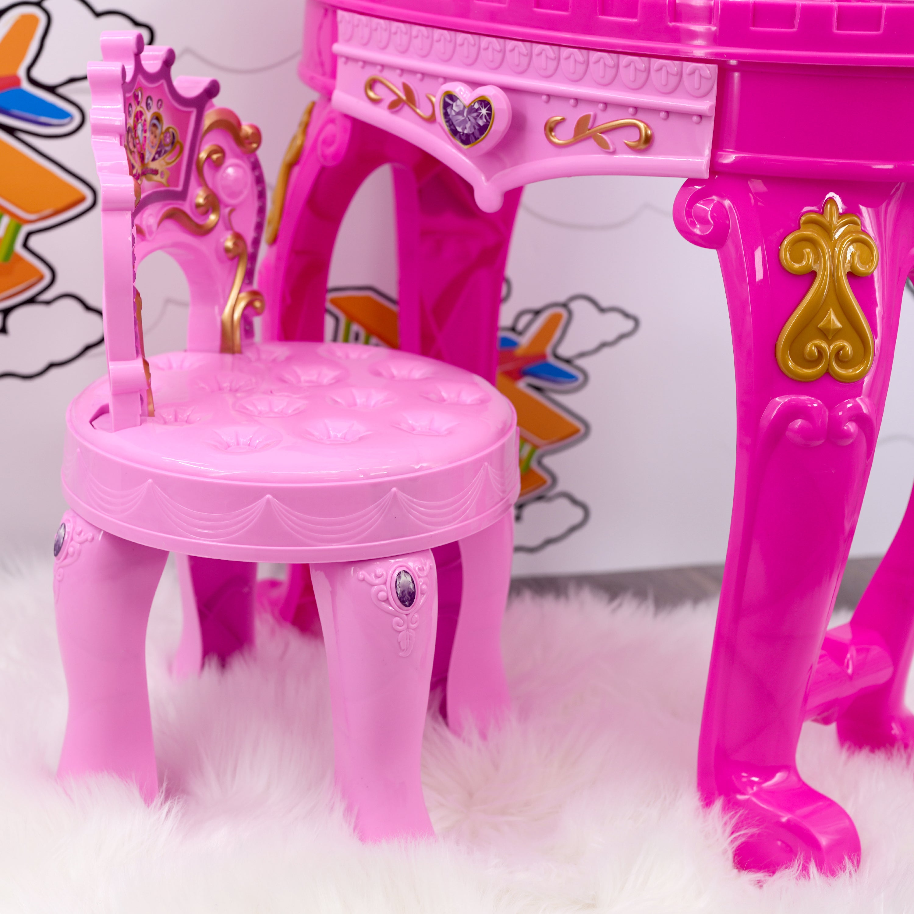 Princess Vanity Dressing Table, Stool & Toy Accessories