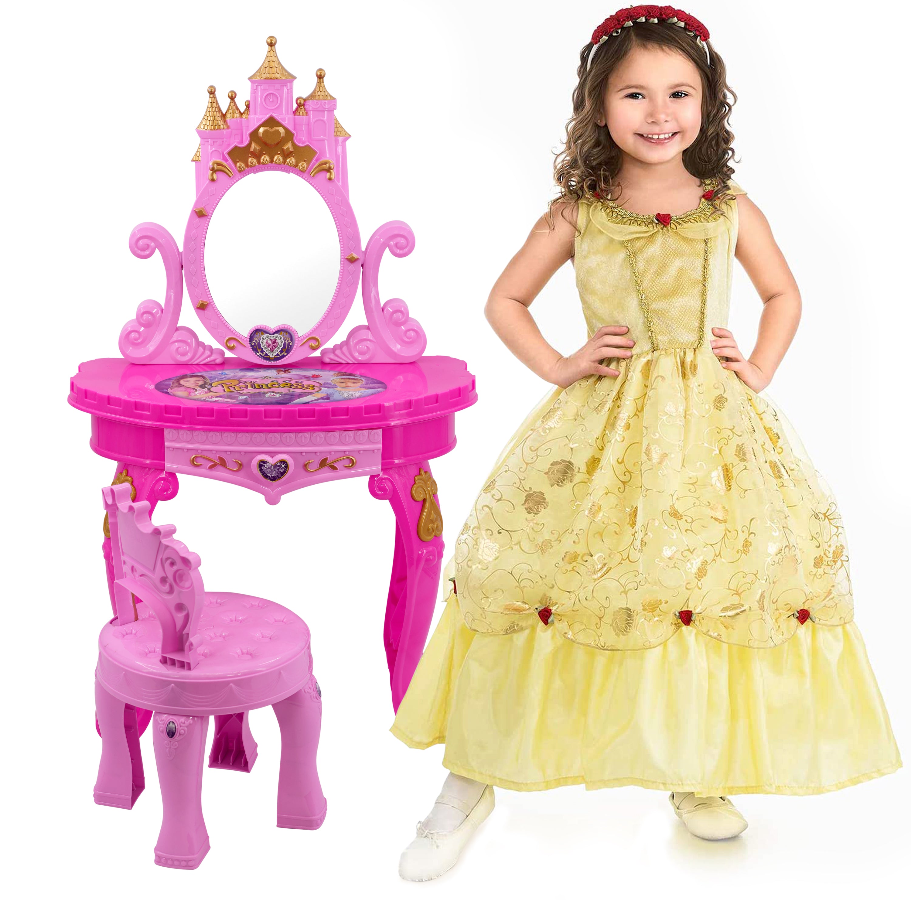 Princess Vanity Dressing Table, Stool & Toy Accessories