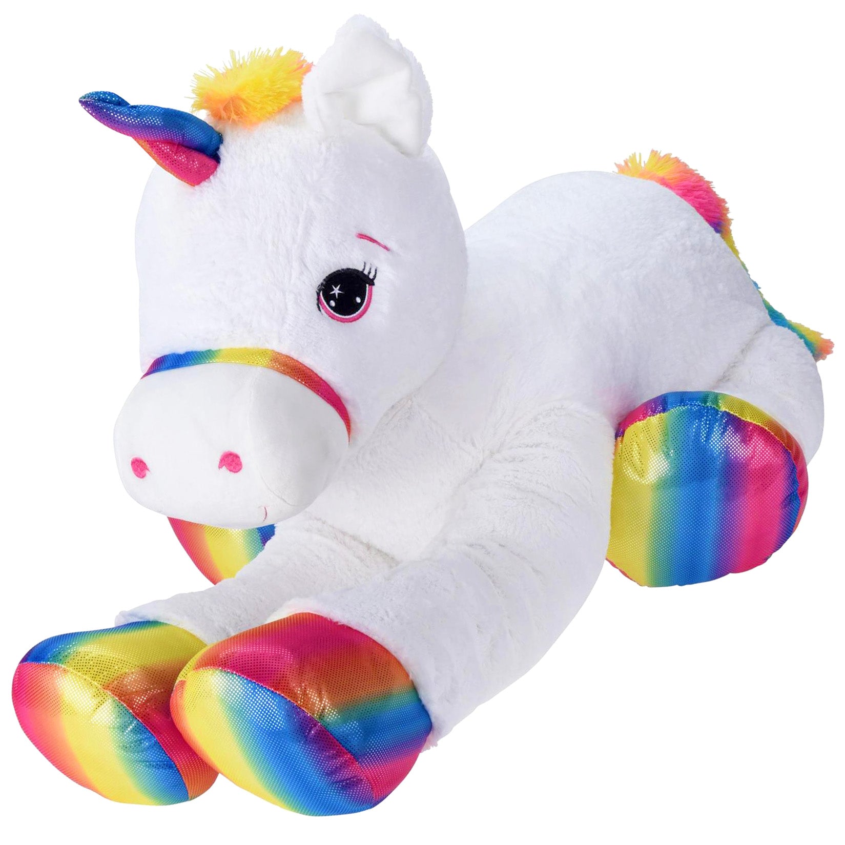 The Magic Toy Shop Soft Toy Giant Lying Stuffed Unicorn Soft Toy, 42"