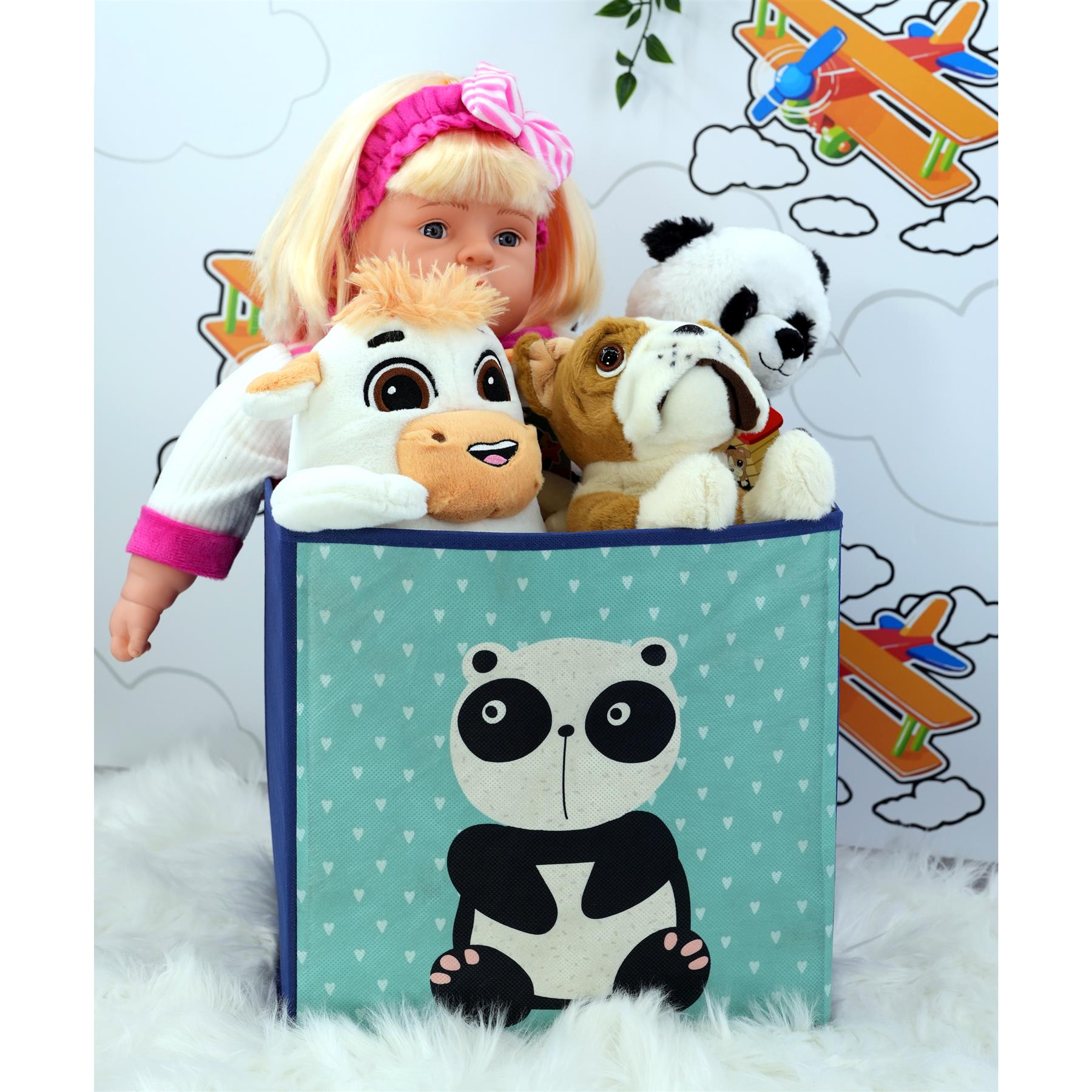 The Magic Toy Shop Storage Cube Panda Design Foldable Storage Box