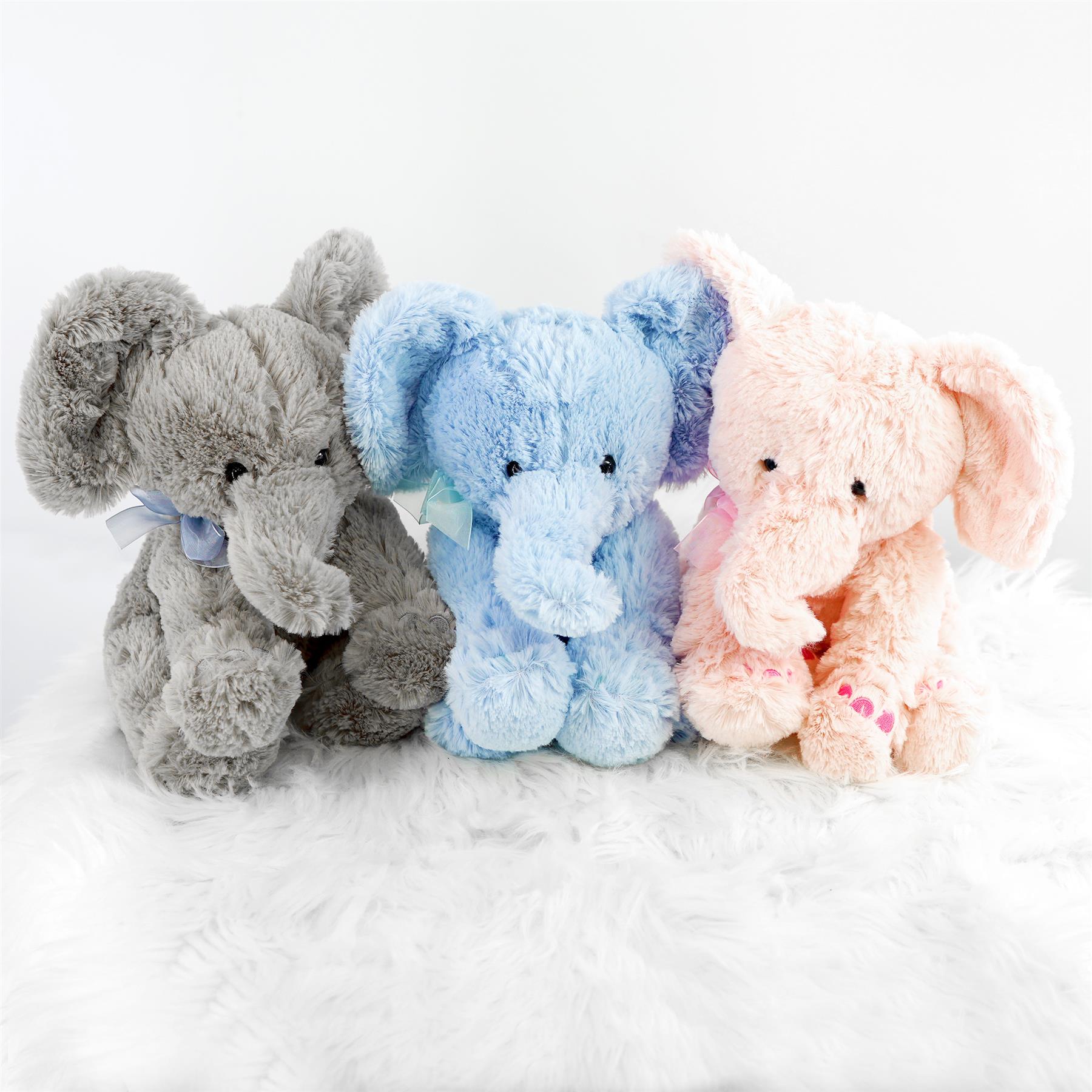 The Magic Toy Shop Toys and Games Blue Plush Elephant Soft Toys